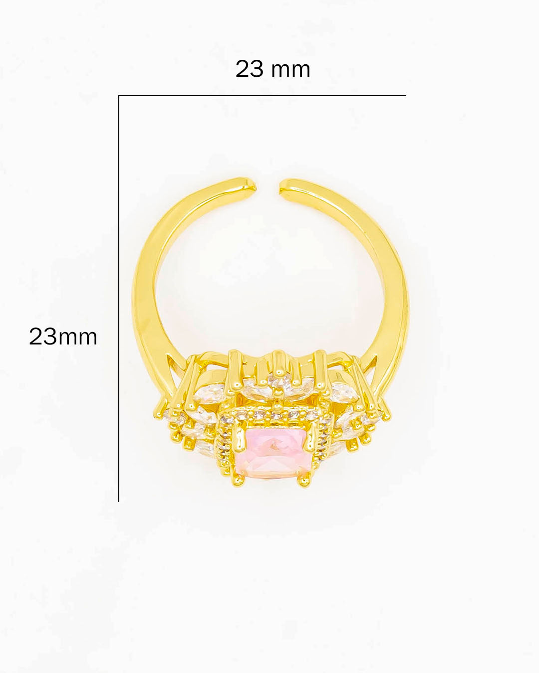 Anillo circon rosado