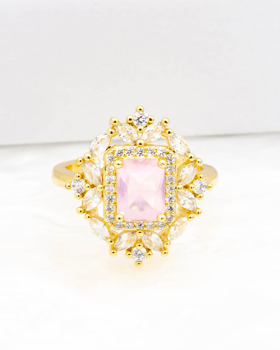 Anillo circon rosado