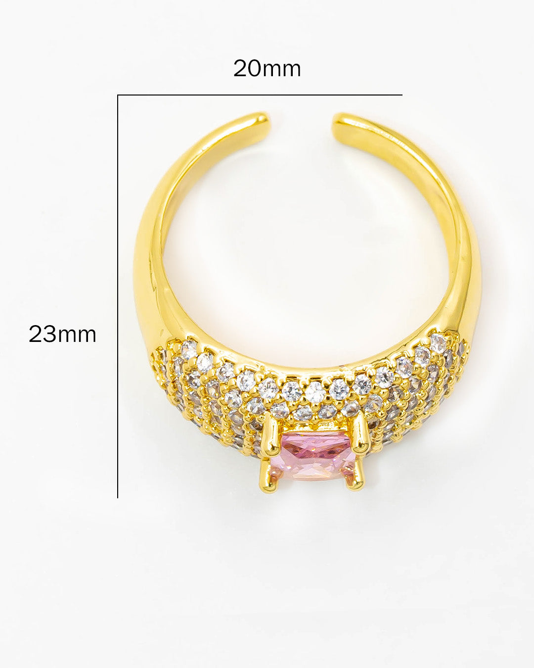 Anillo circón rosa