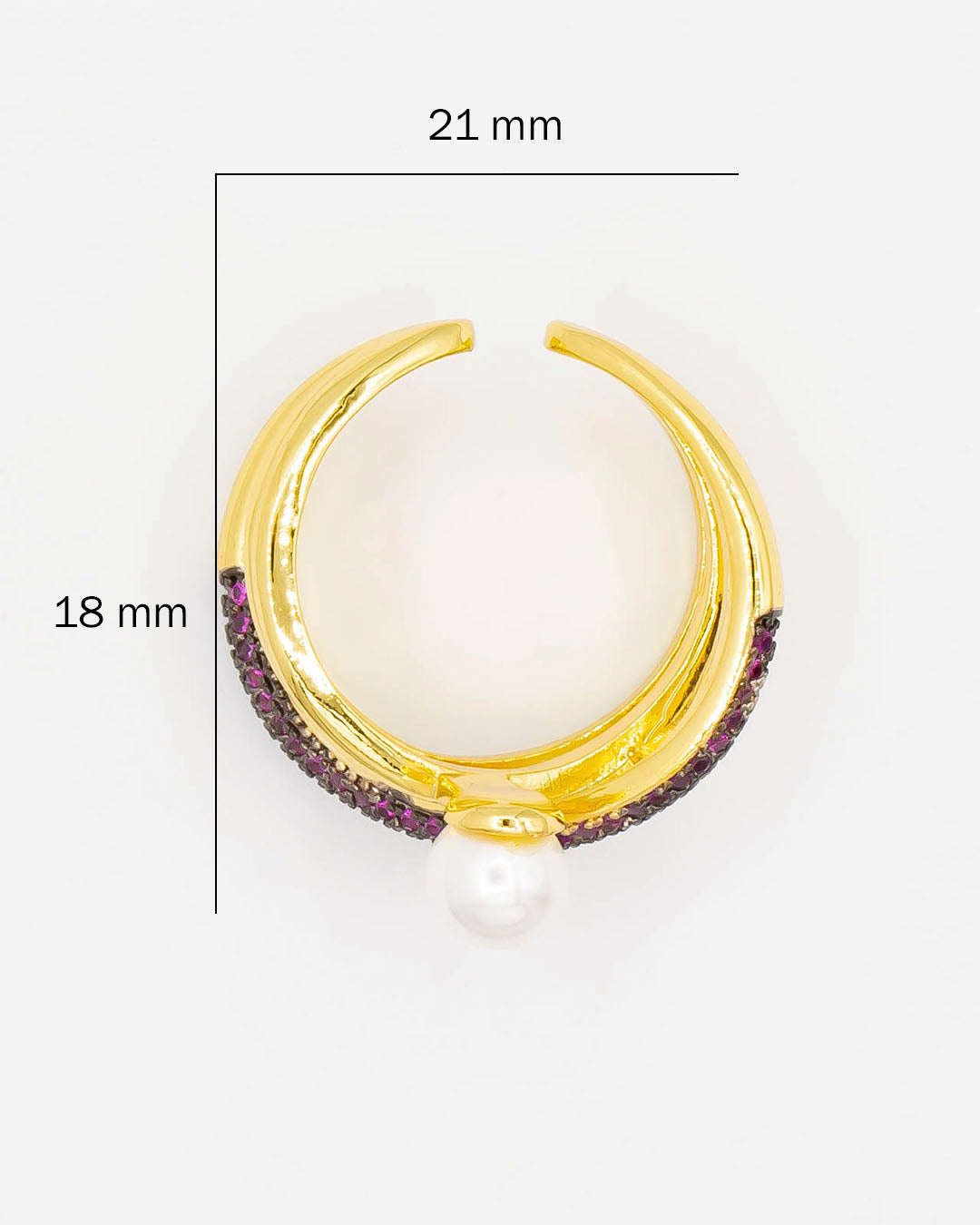 Anillo perla cruzado