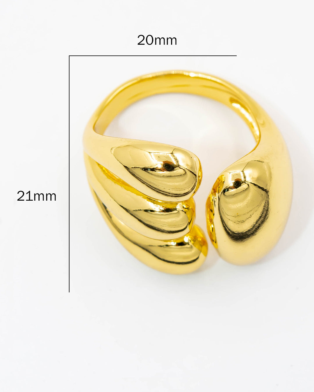 Anillo chunky triple