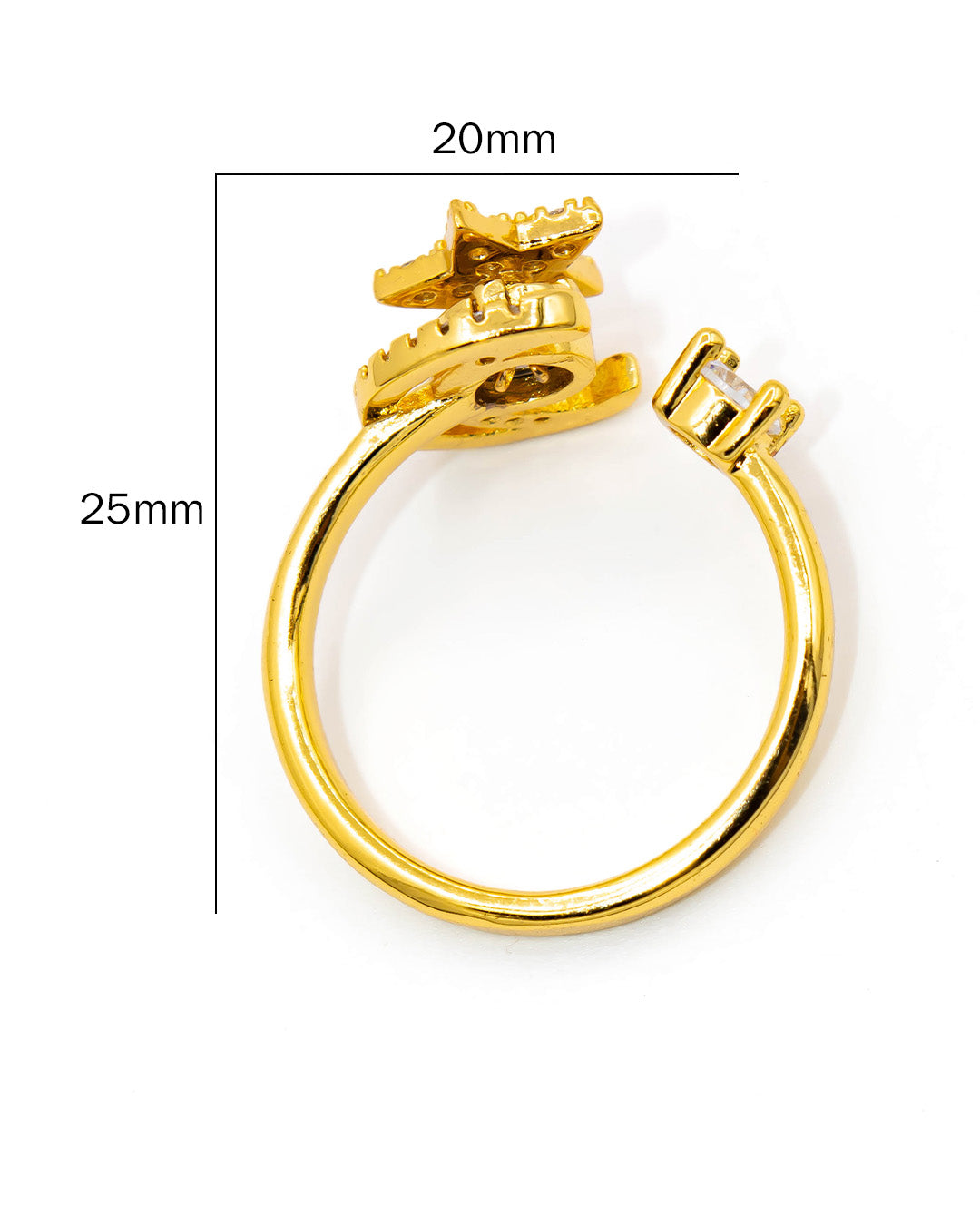 Anillo giratorio luna y estrella