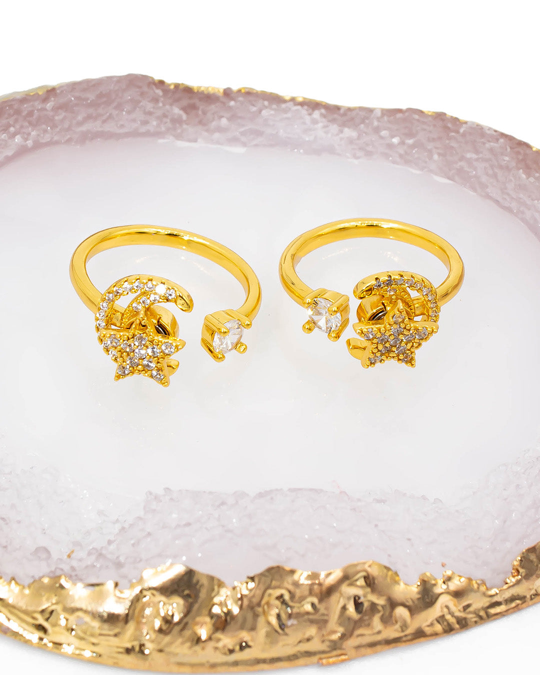 Anillo giratorio luna y estrella