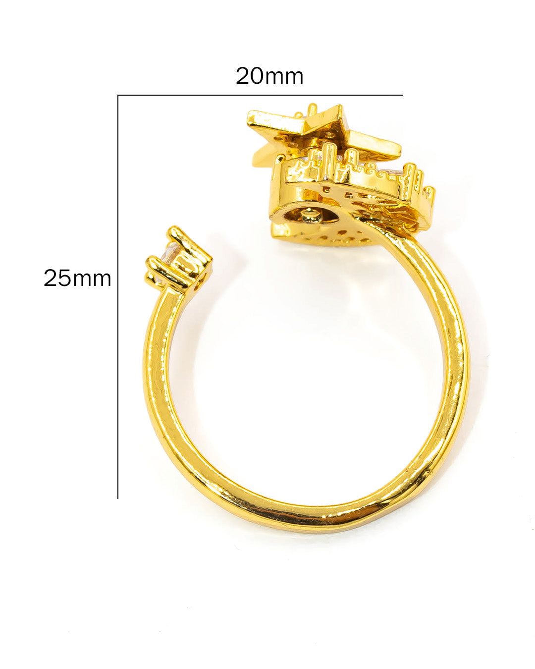 Anillo giratorio luna y estrella