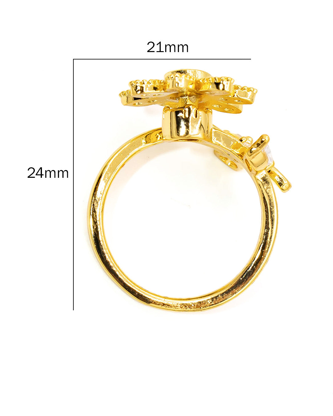 Anillo giratorio flor y hoja