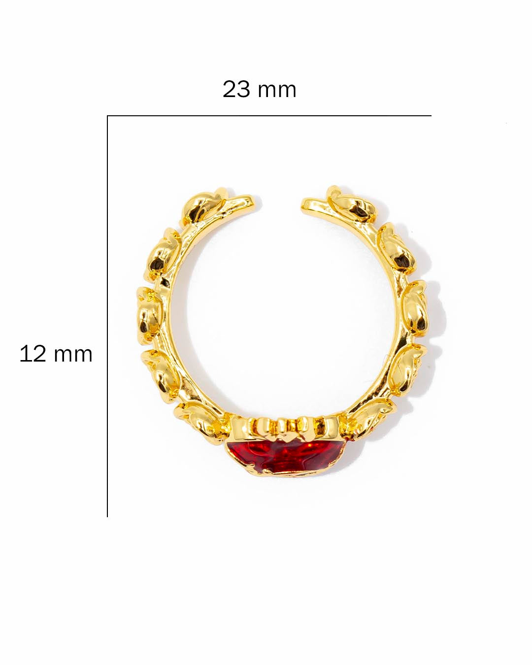 Anillo corazón rojo