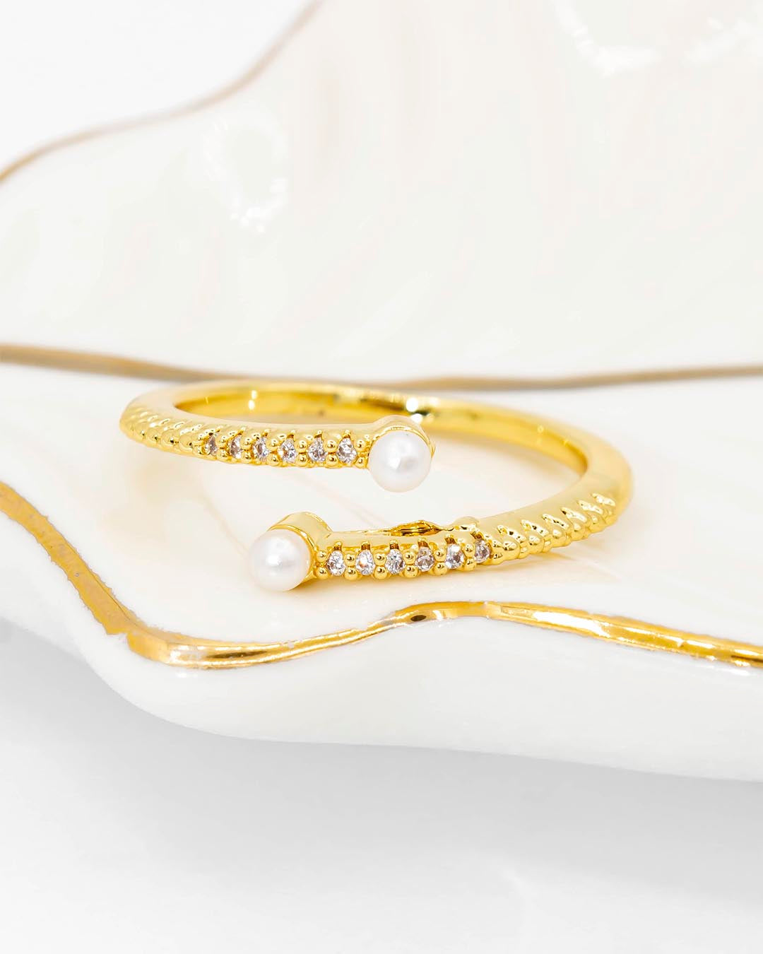 Anillo perla delgado