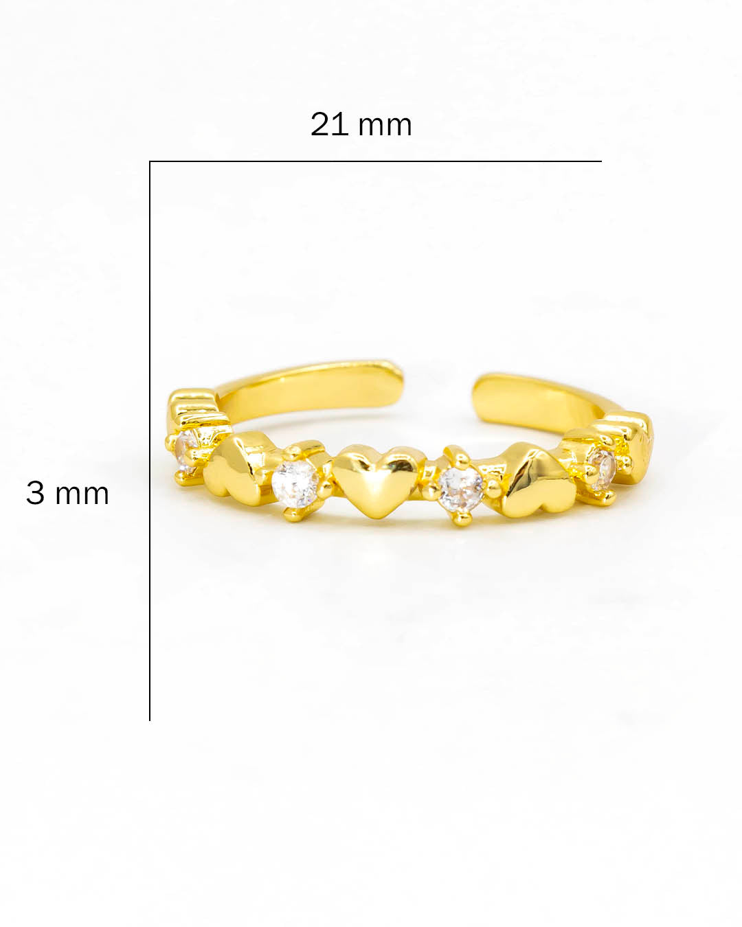 Anillo corazón circón