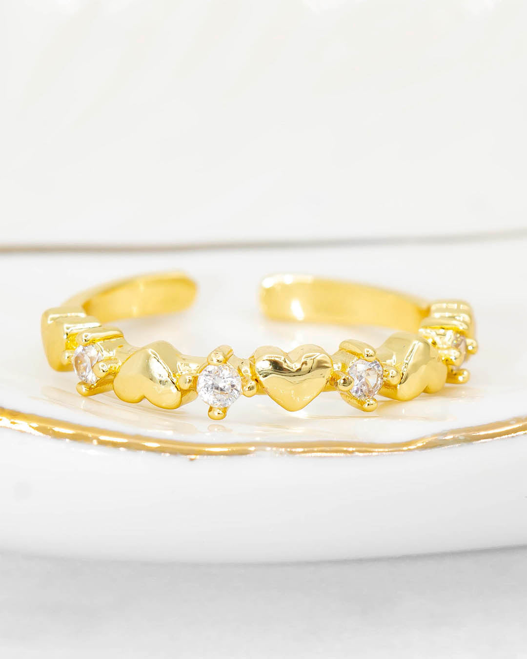 Anillo corazón circón