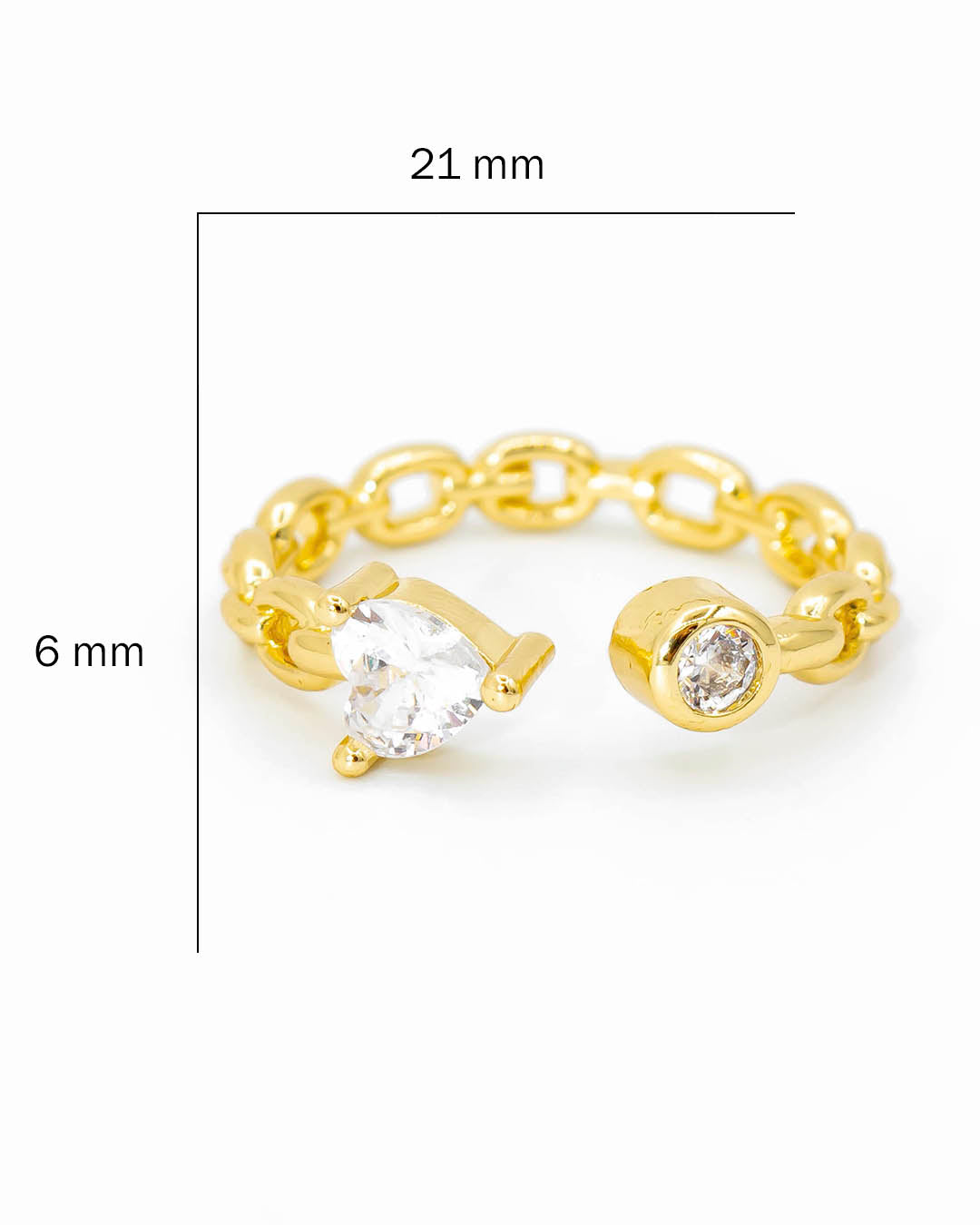 Anillo corazón cadena