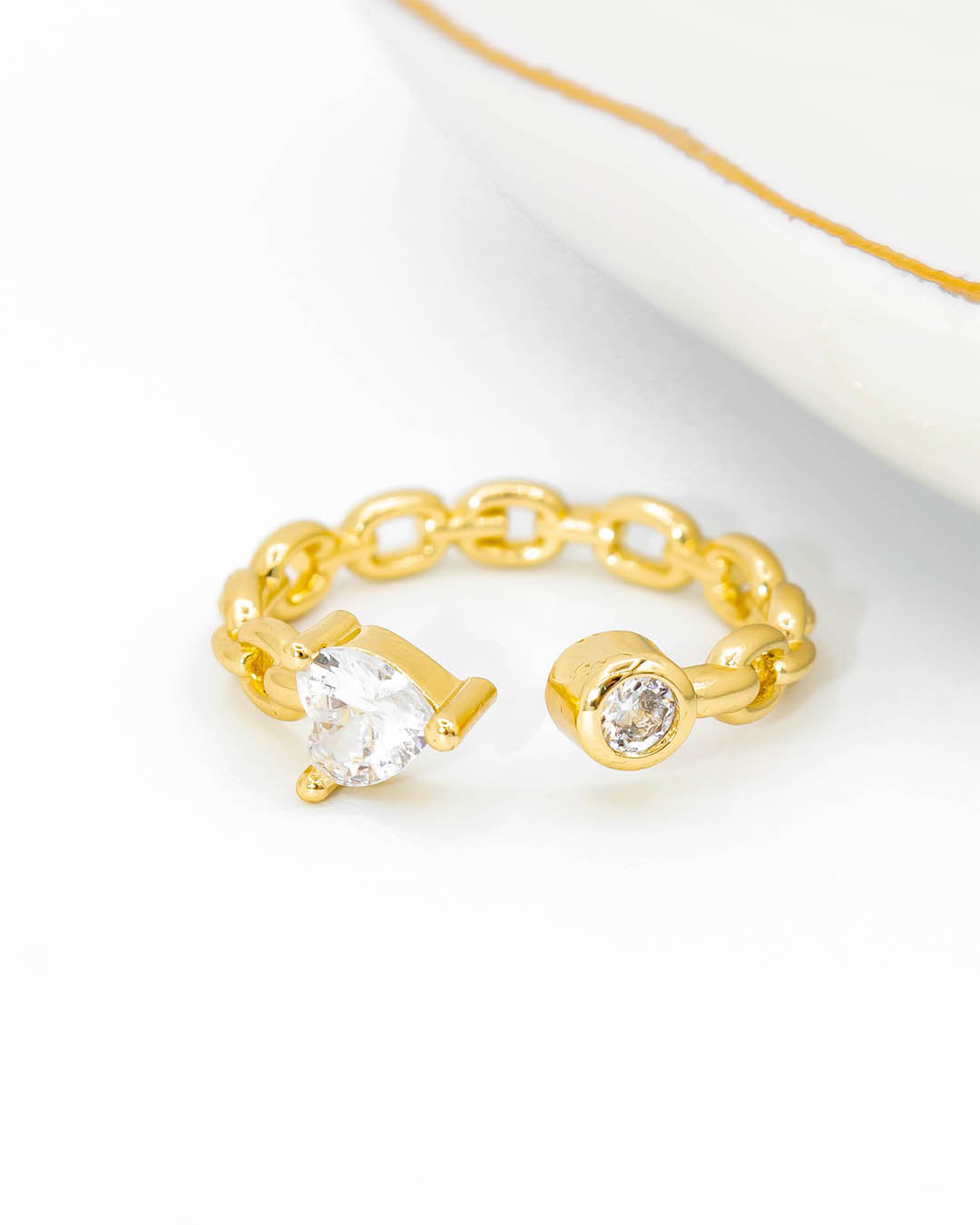 Anillo corazón cadena