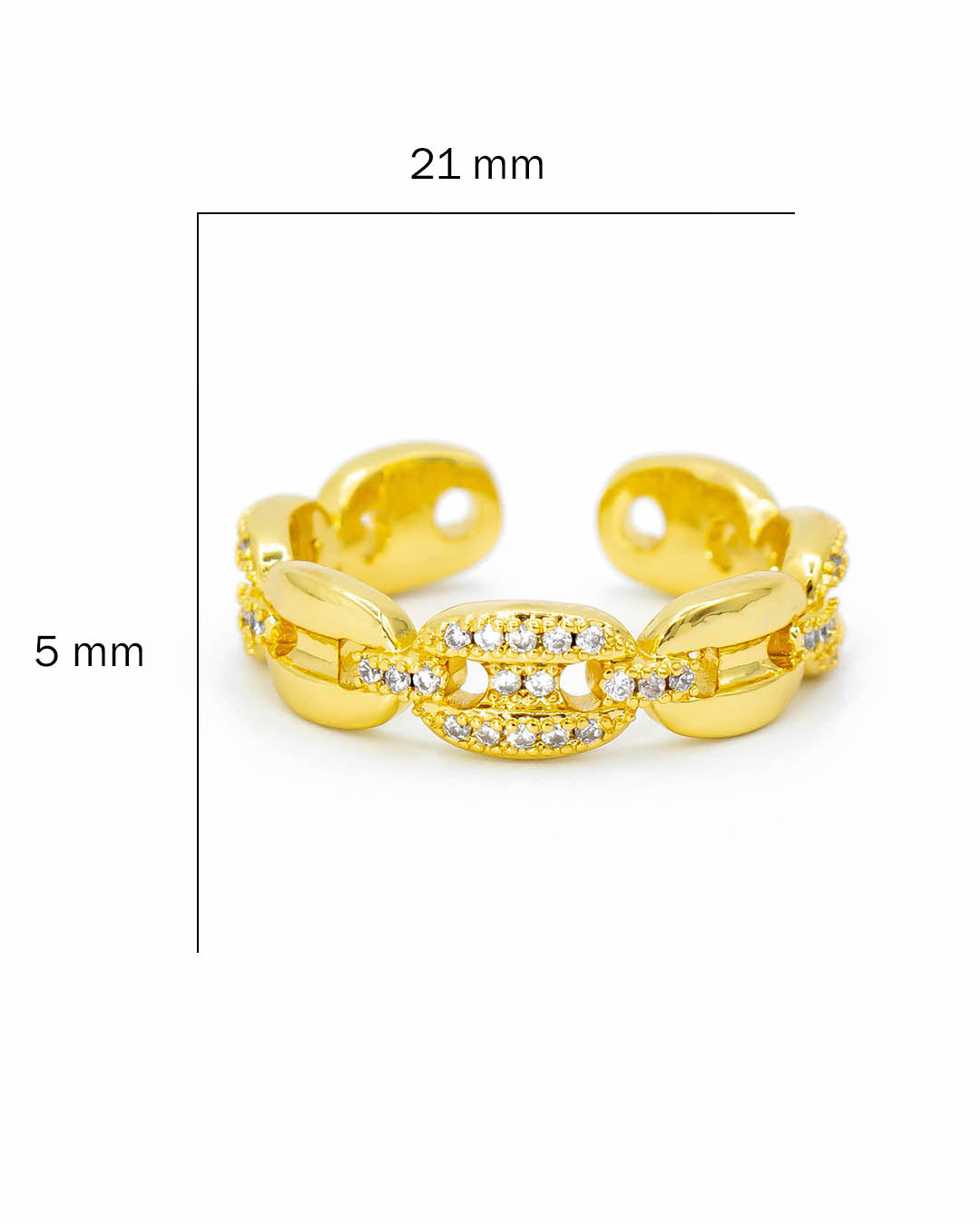 Anillo cadena piedras