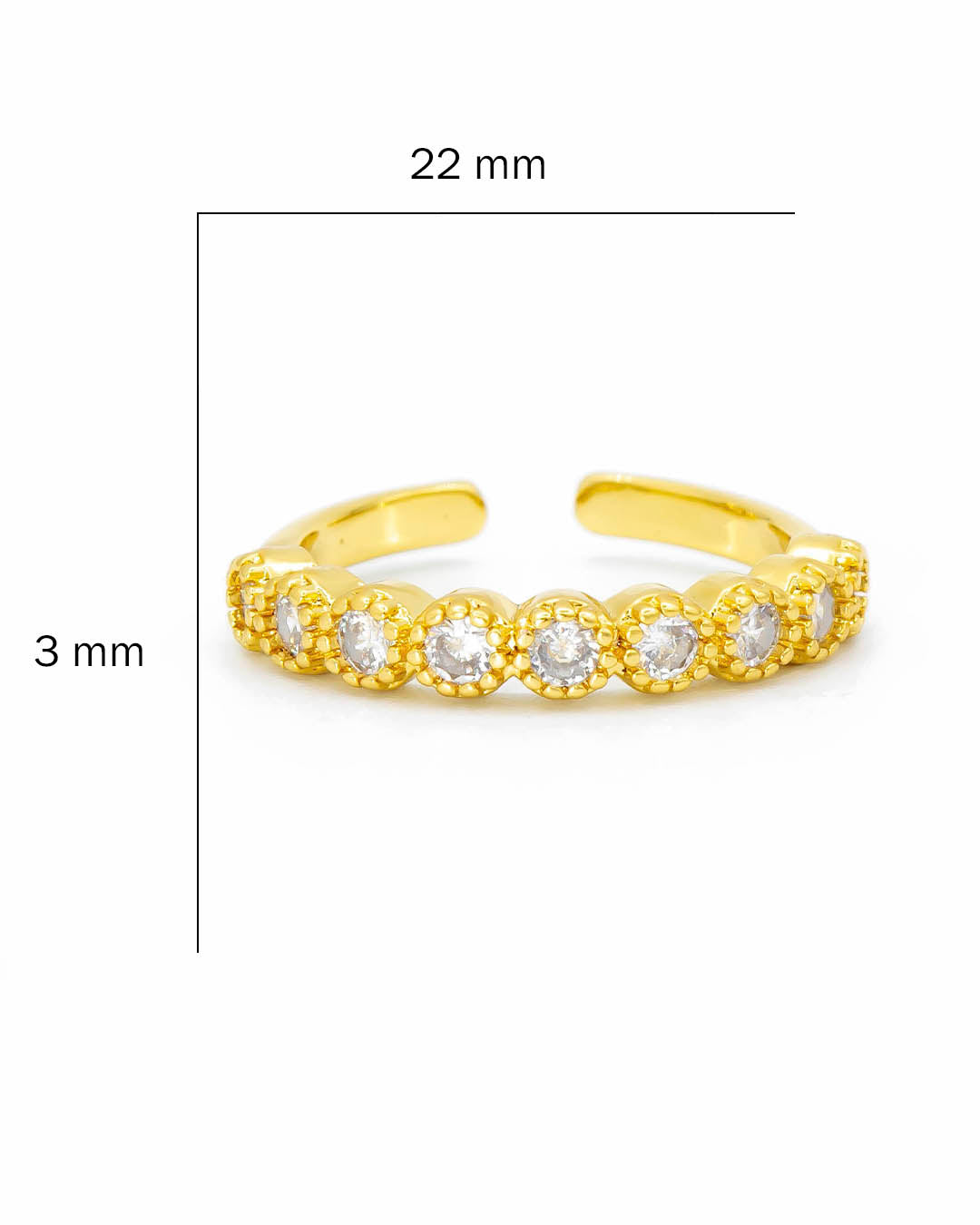 Anillo circón redondo