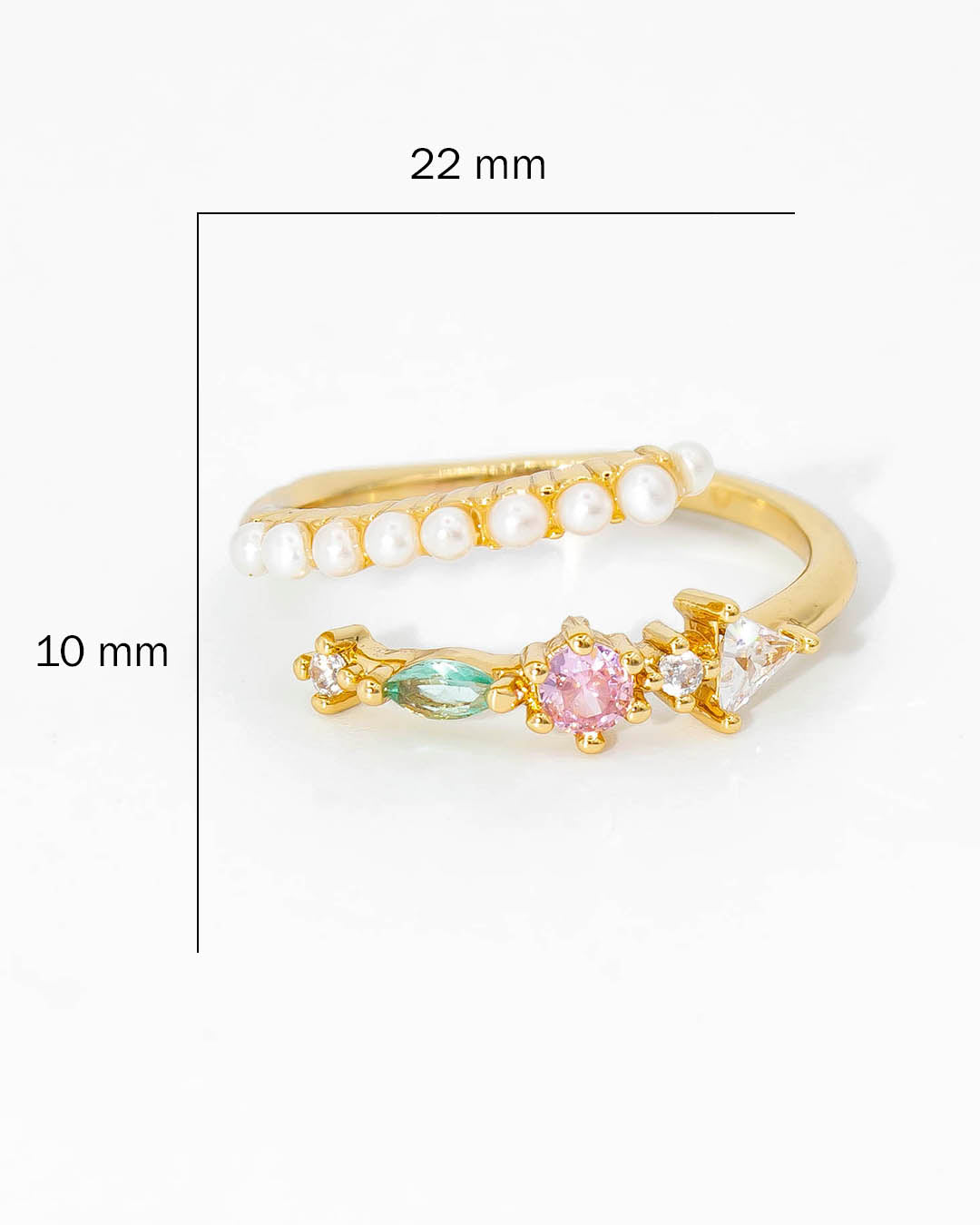 Anillo perlas y piedras