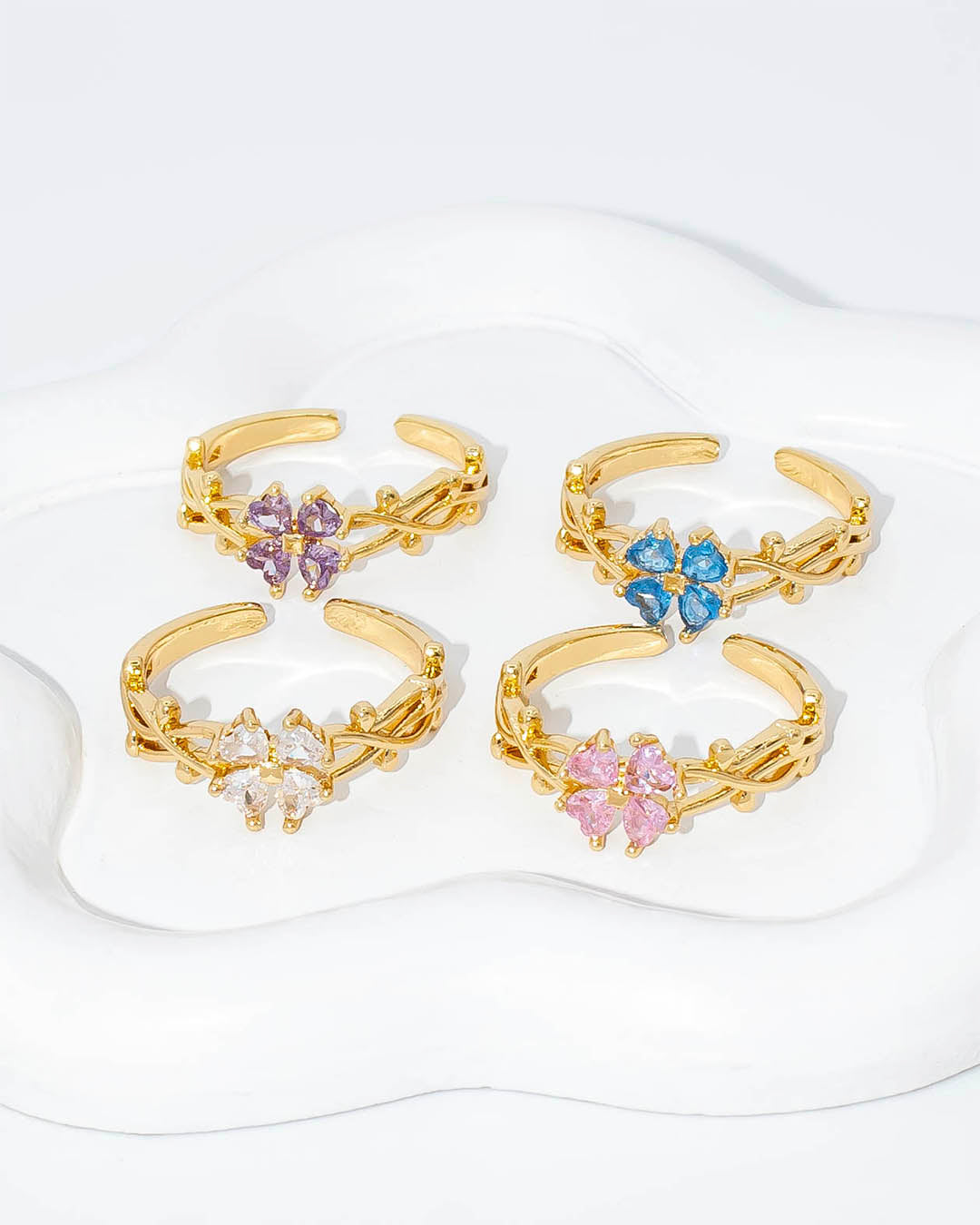 Anillo trenza trébol