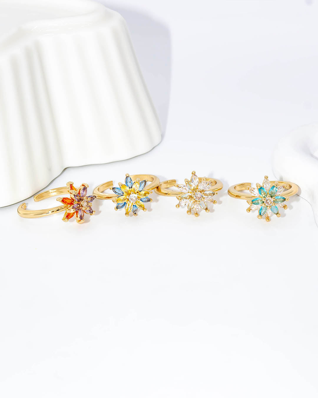 Anillo doble flor