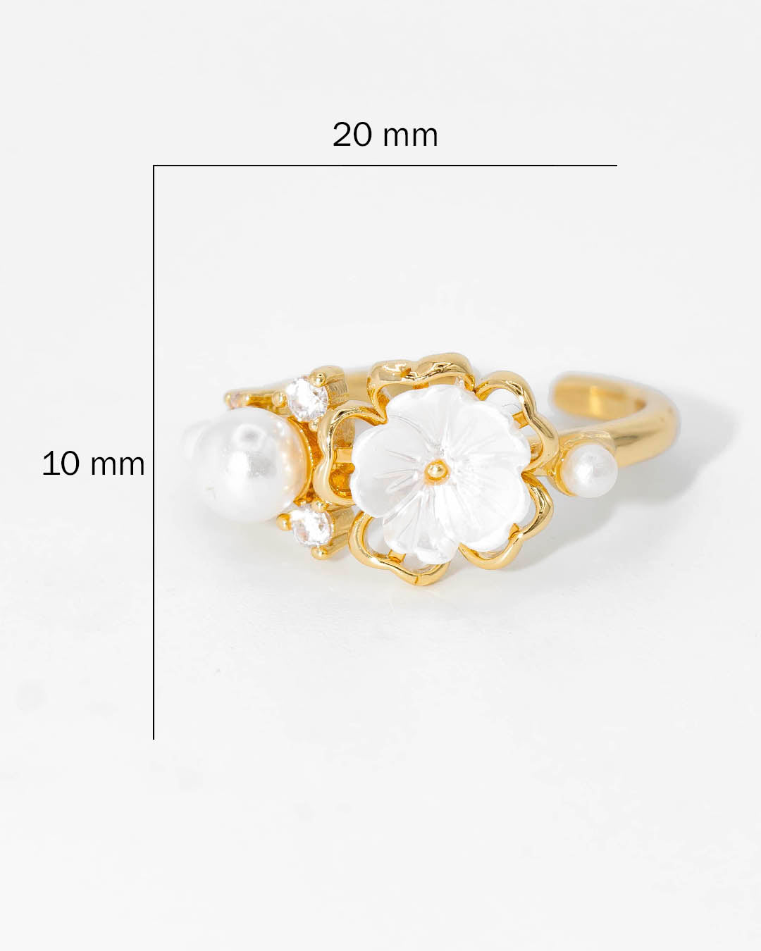 Anillo flor blanca