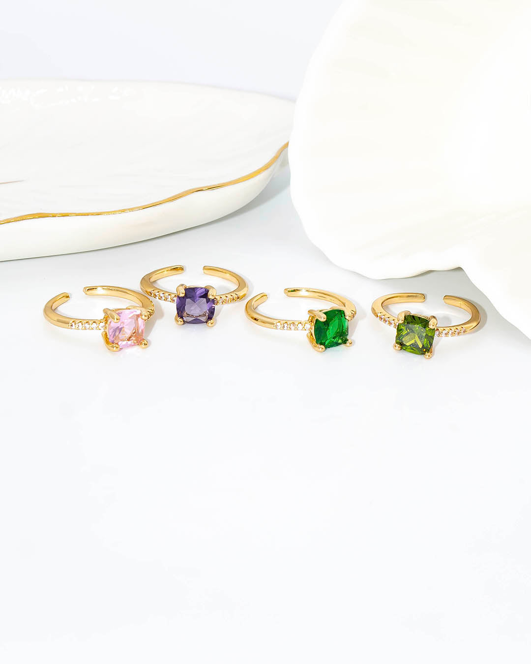 Anillo piedra cuadrada