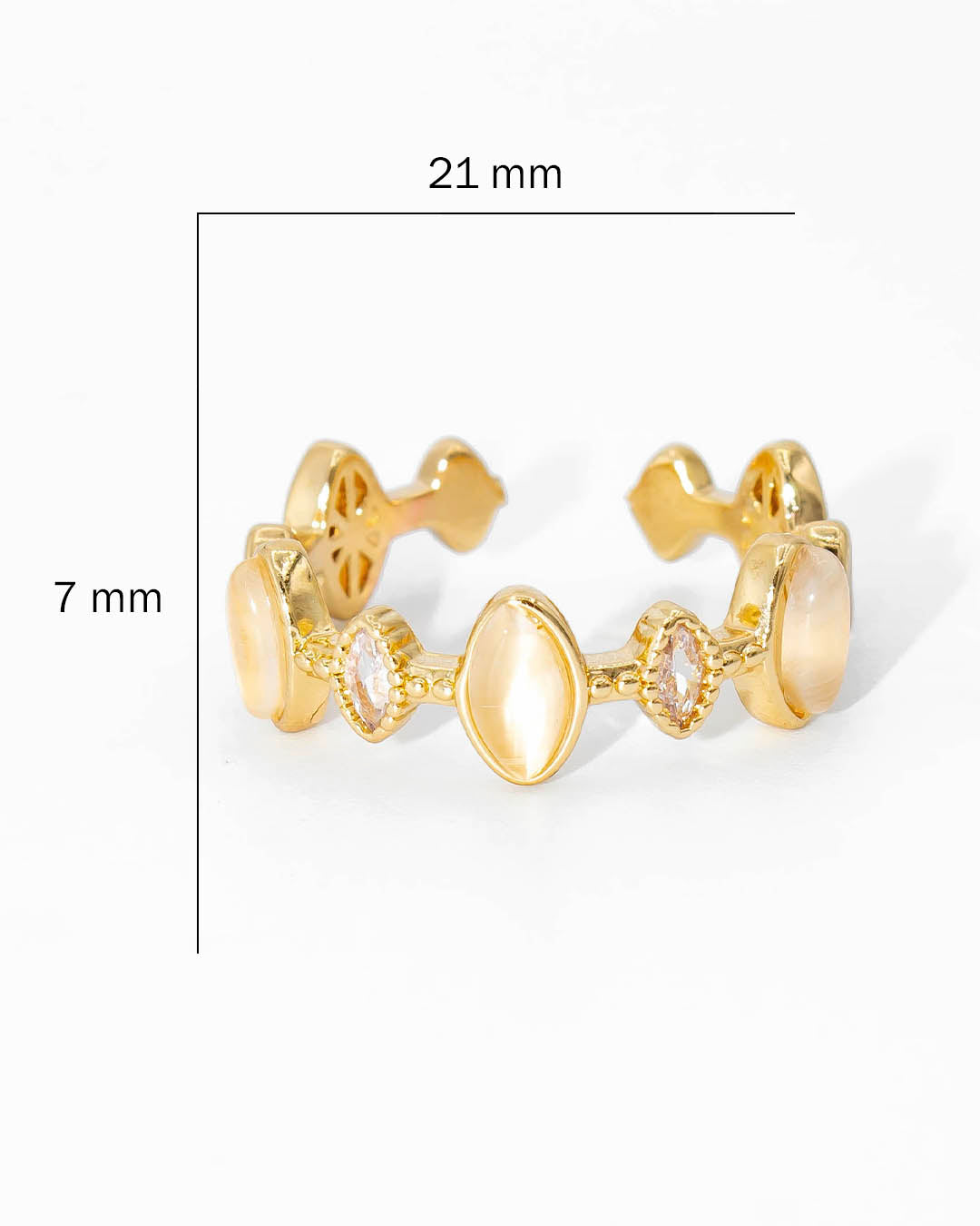 Anillo piedra ovalada nácar