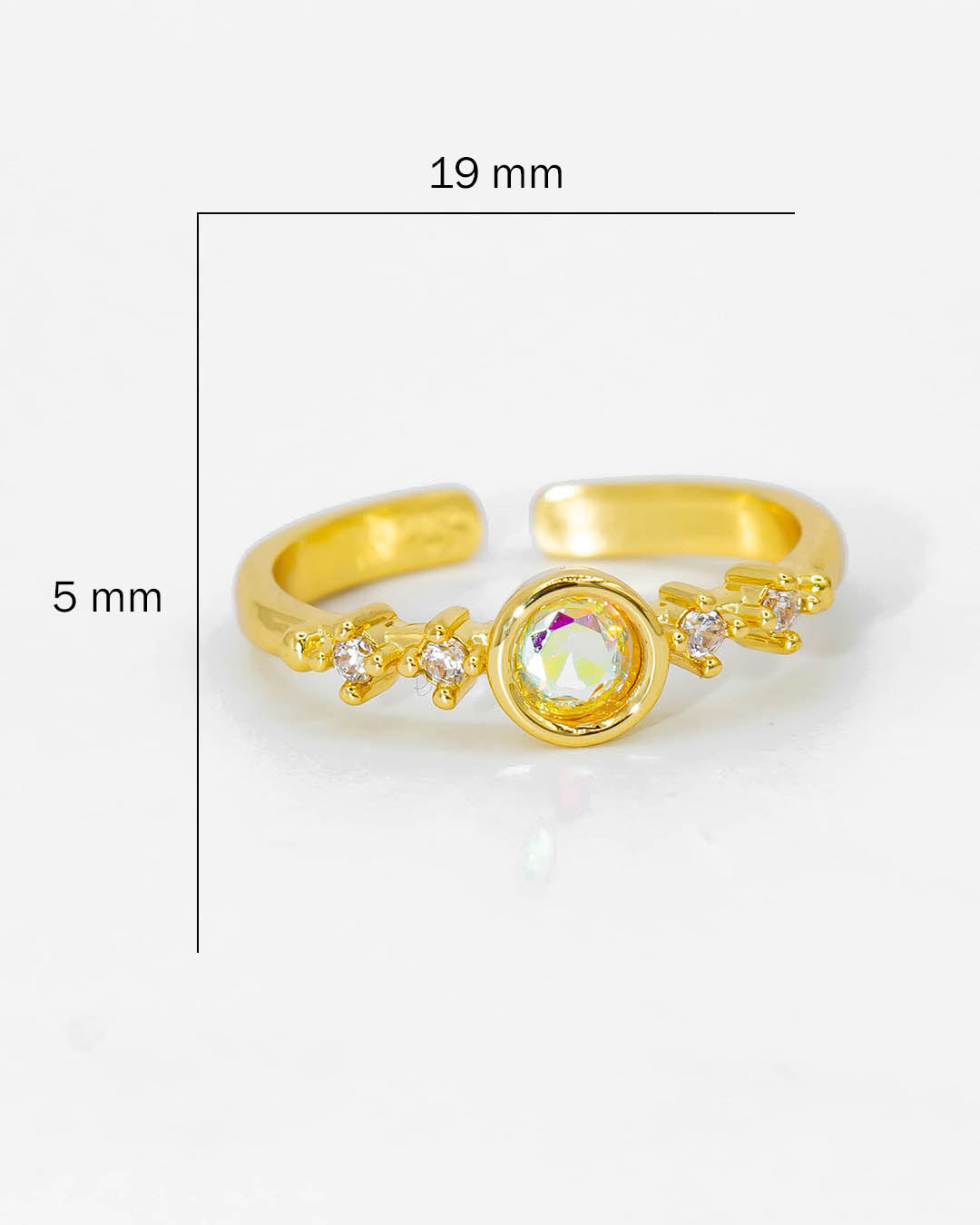 Anillo circón tornasol