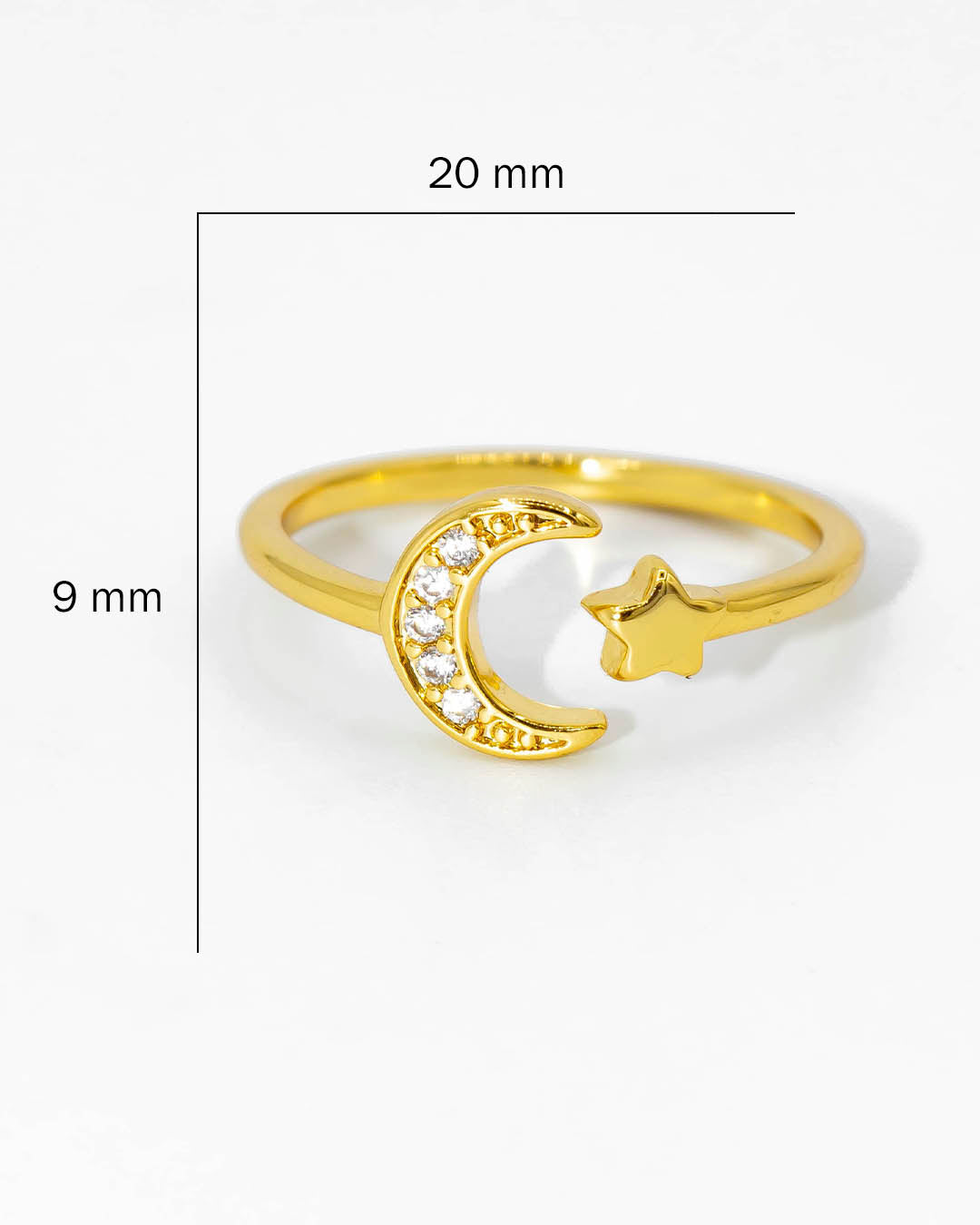 Anillo luna y estrella