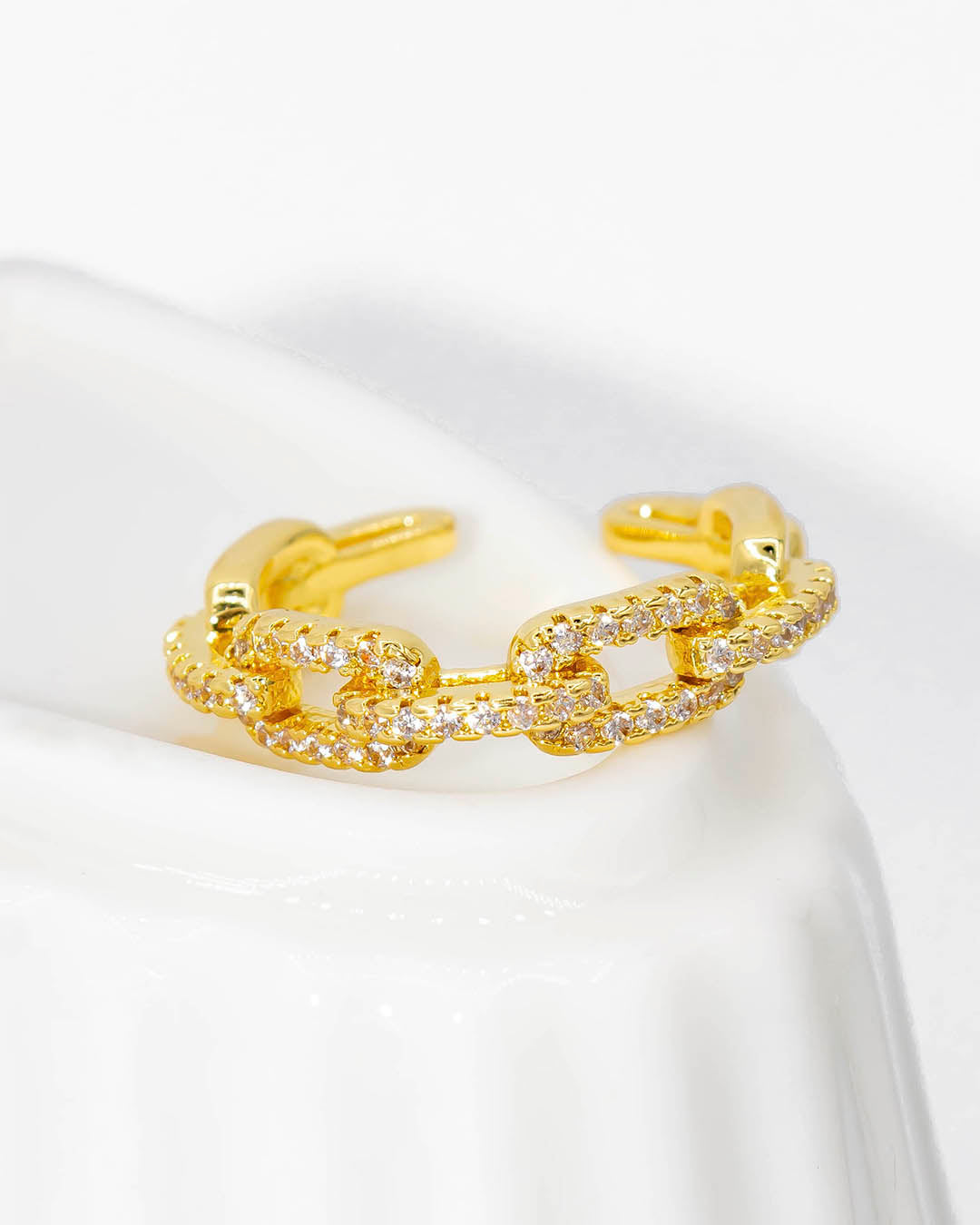 Anillo cadena circón