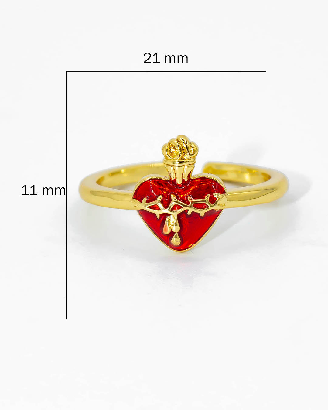 Anillo corazón y espinas