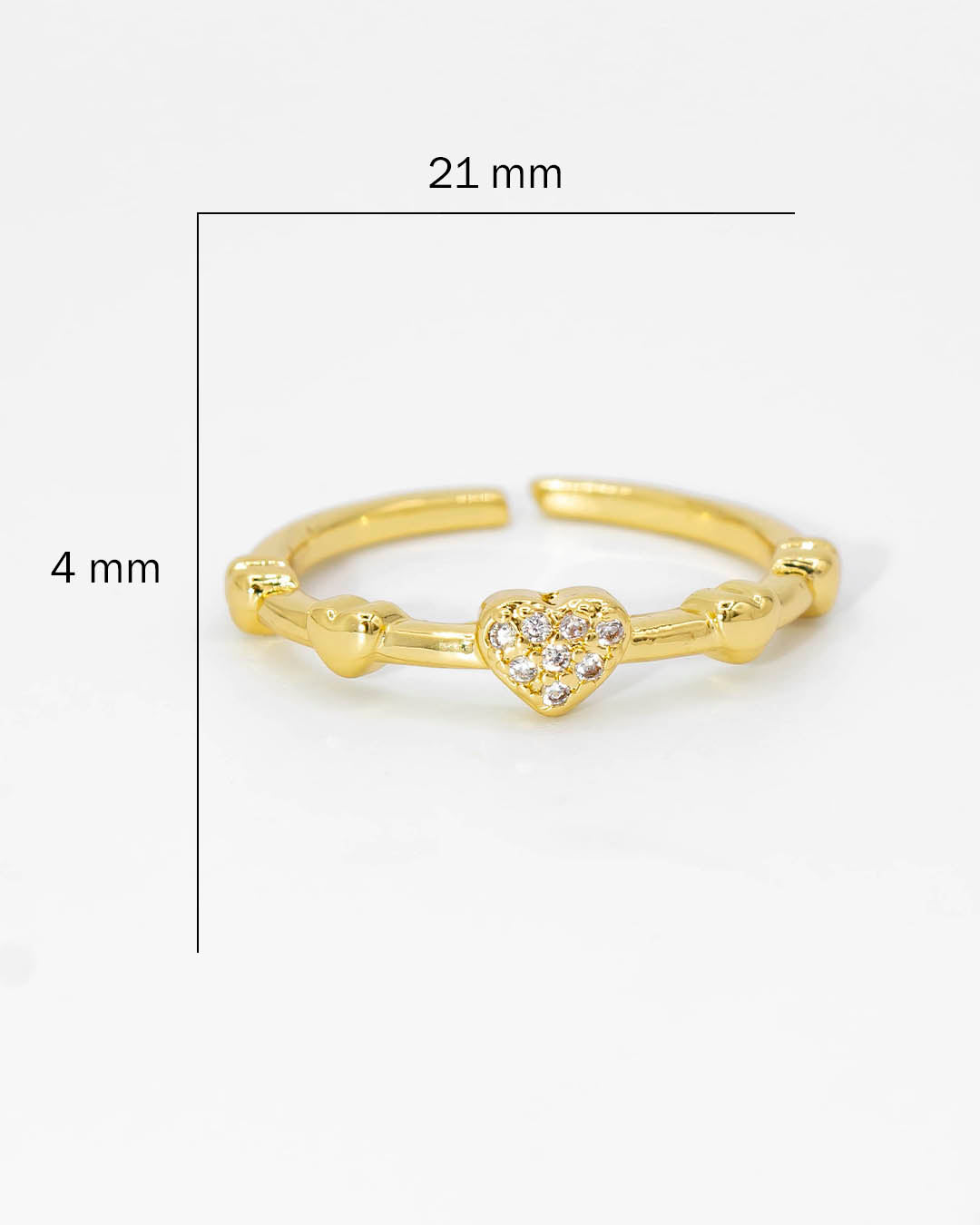 Anillo corazones delgado