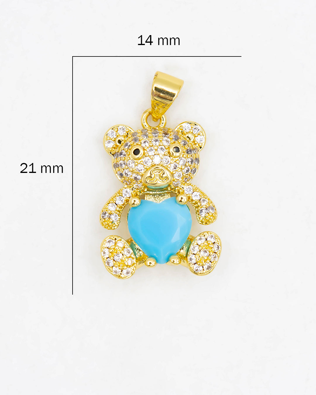 Dije oso piedra corazón