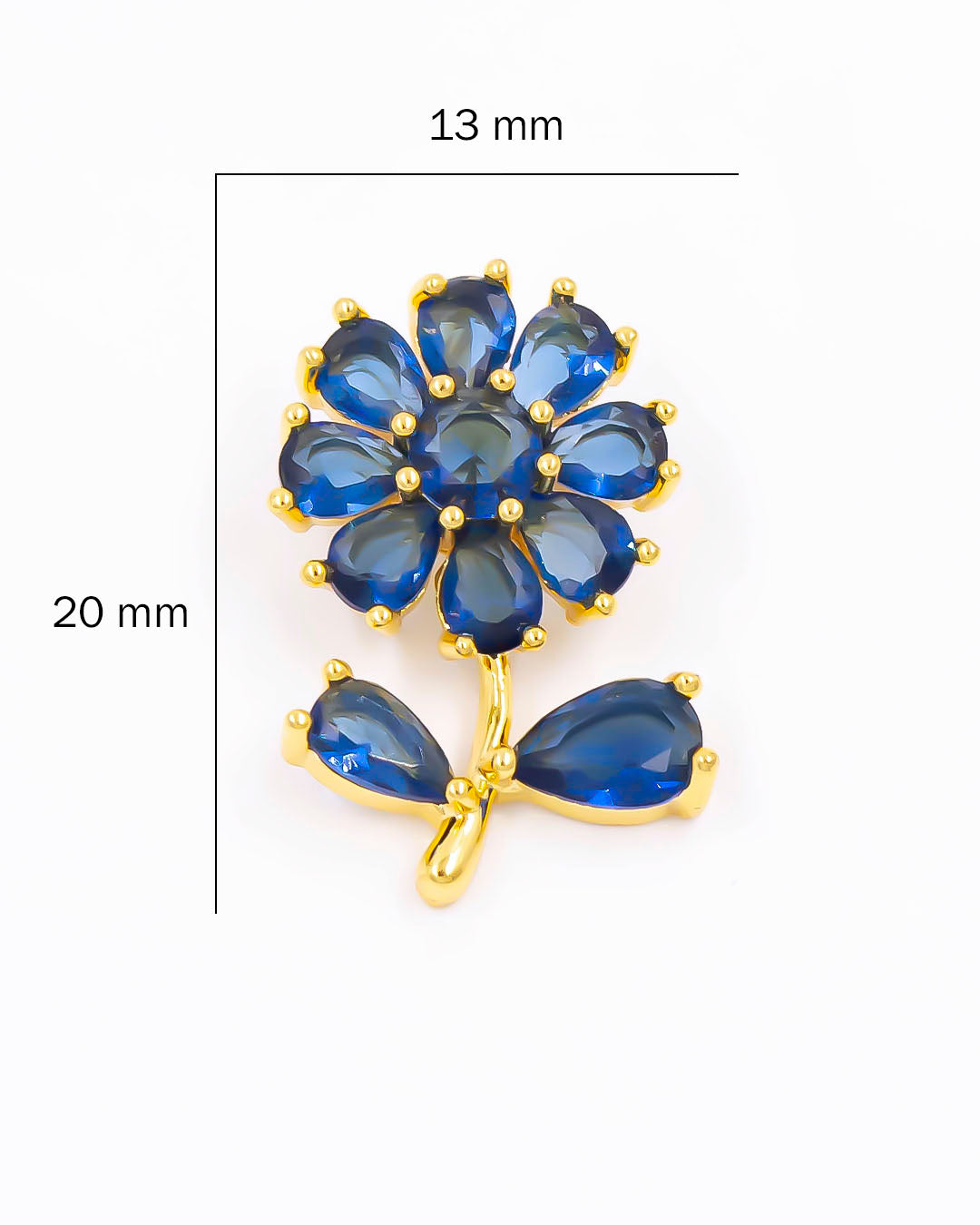 Dije girasol azul de pasador