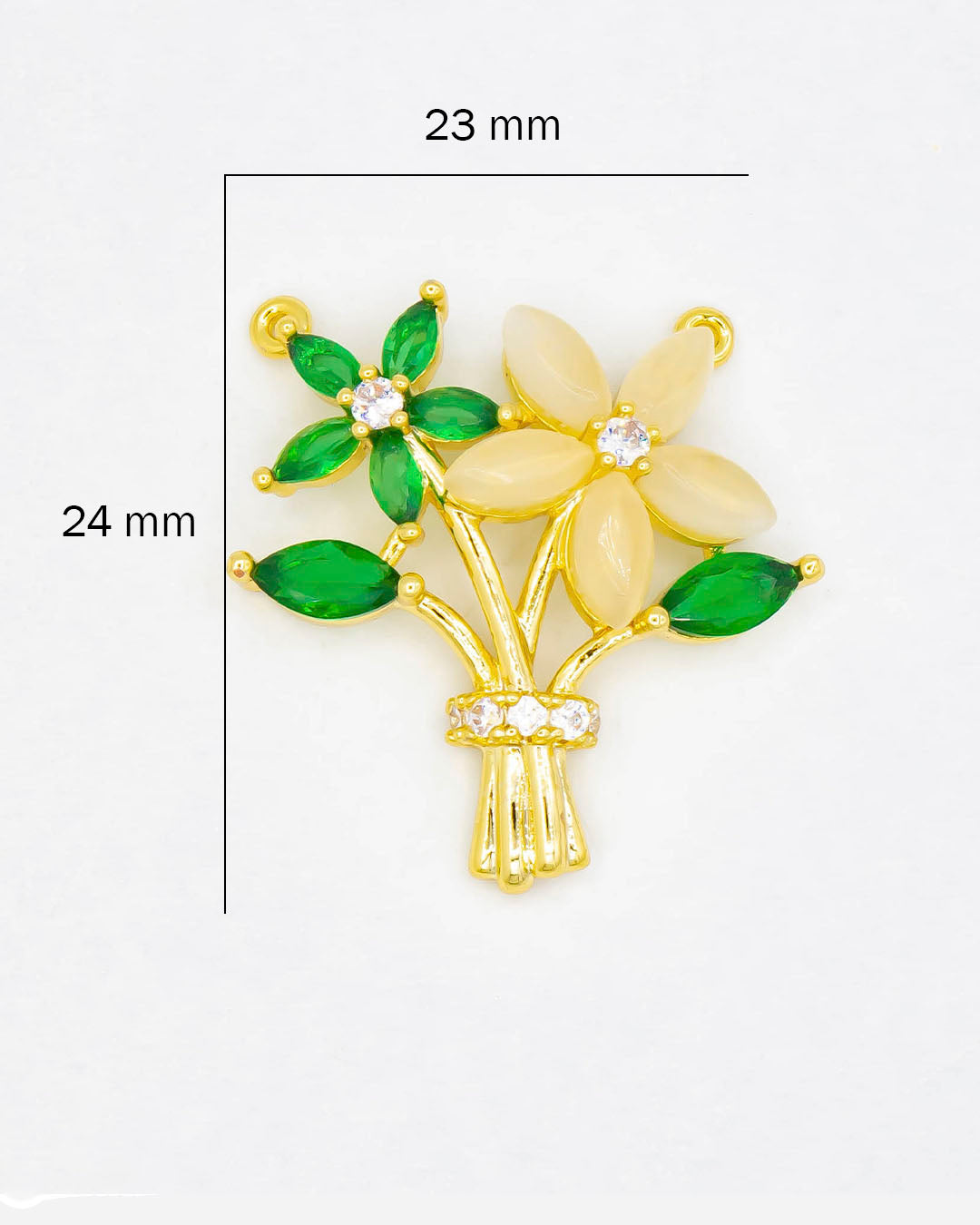 Dije ramillete de flores para pulsera