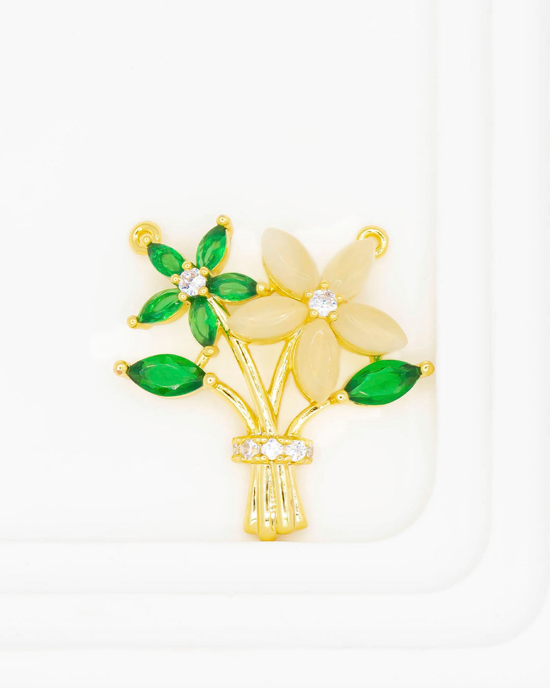 Dije ramillete de flores para pulsera