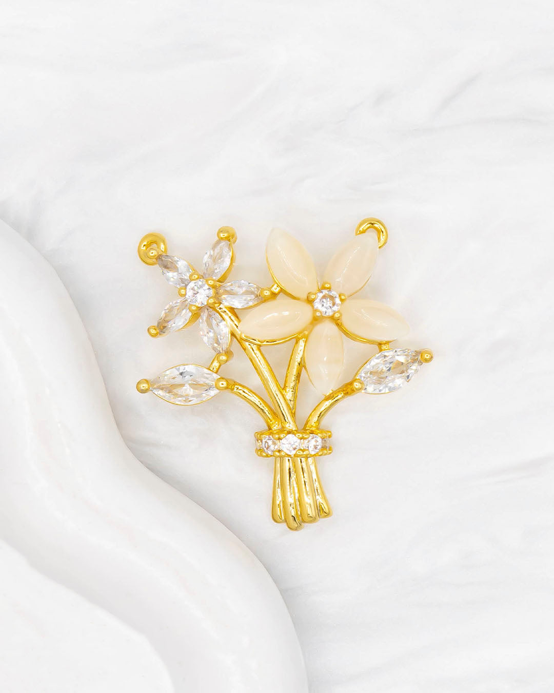 Dije ramillete de flores para pulsera