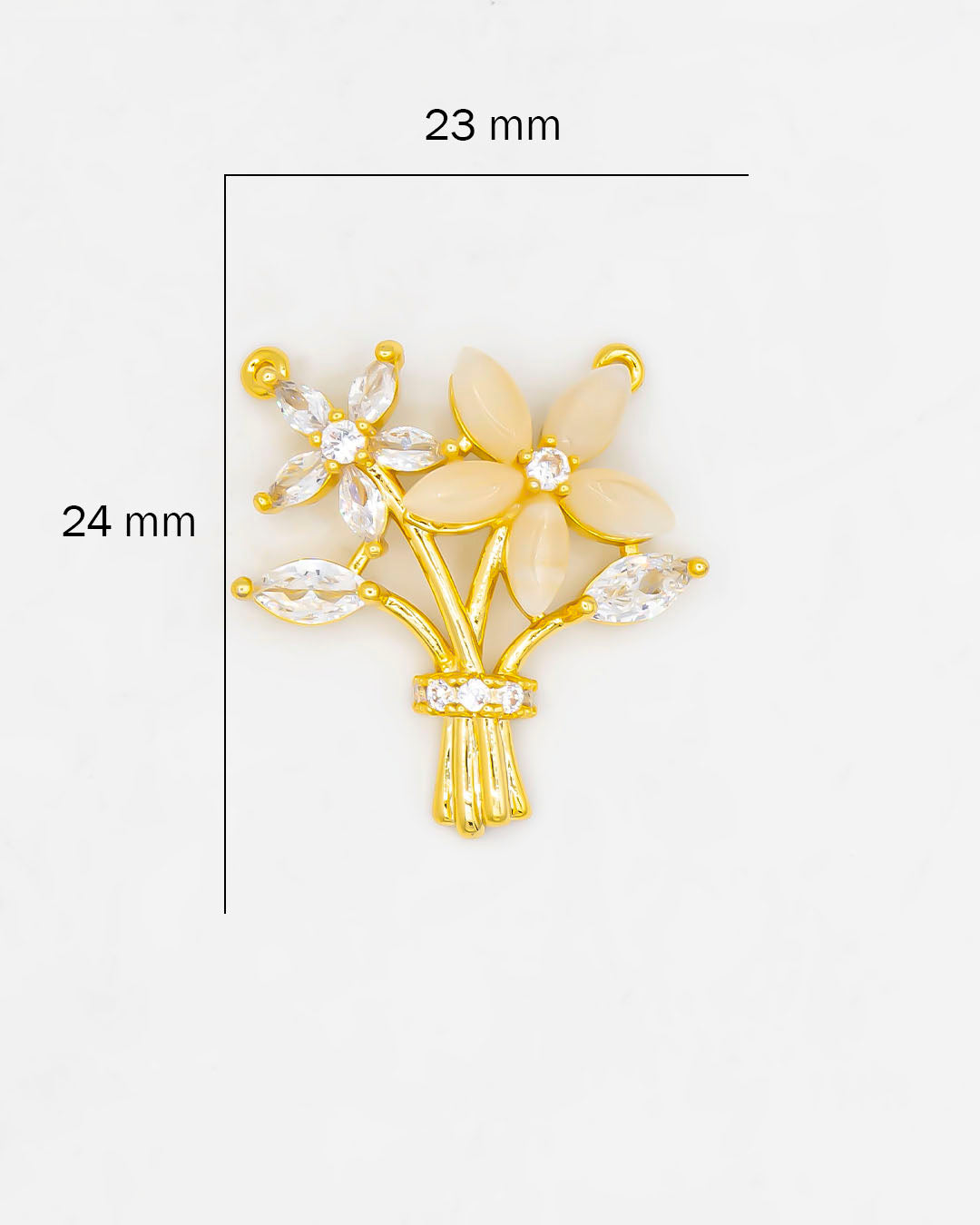 Dije ramillete de flores para pulsera