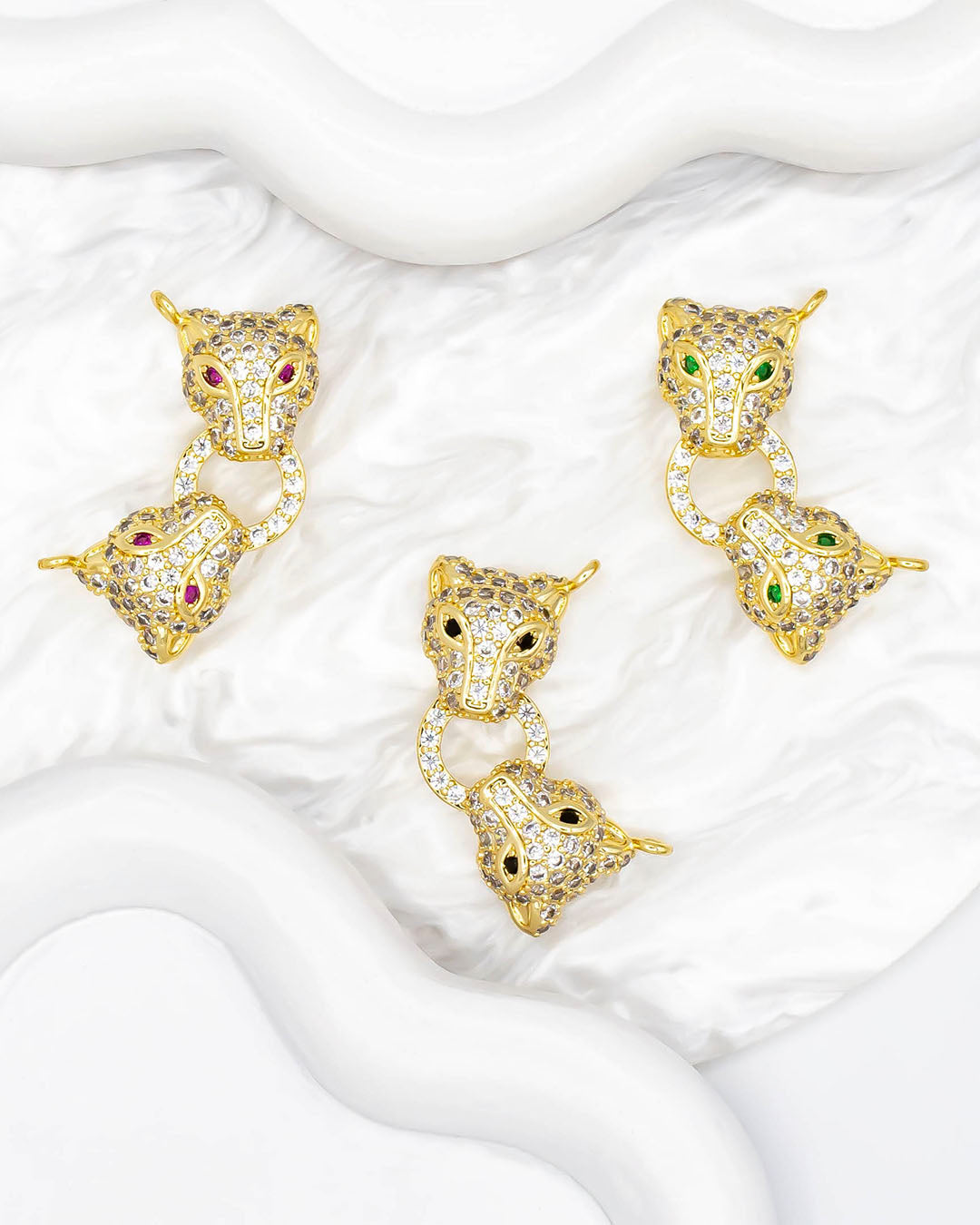 Dije pantera doble pulsera