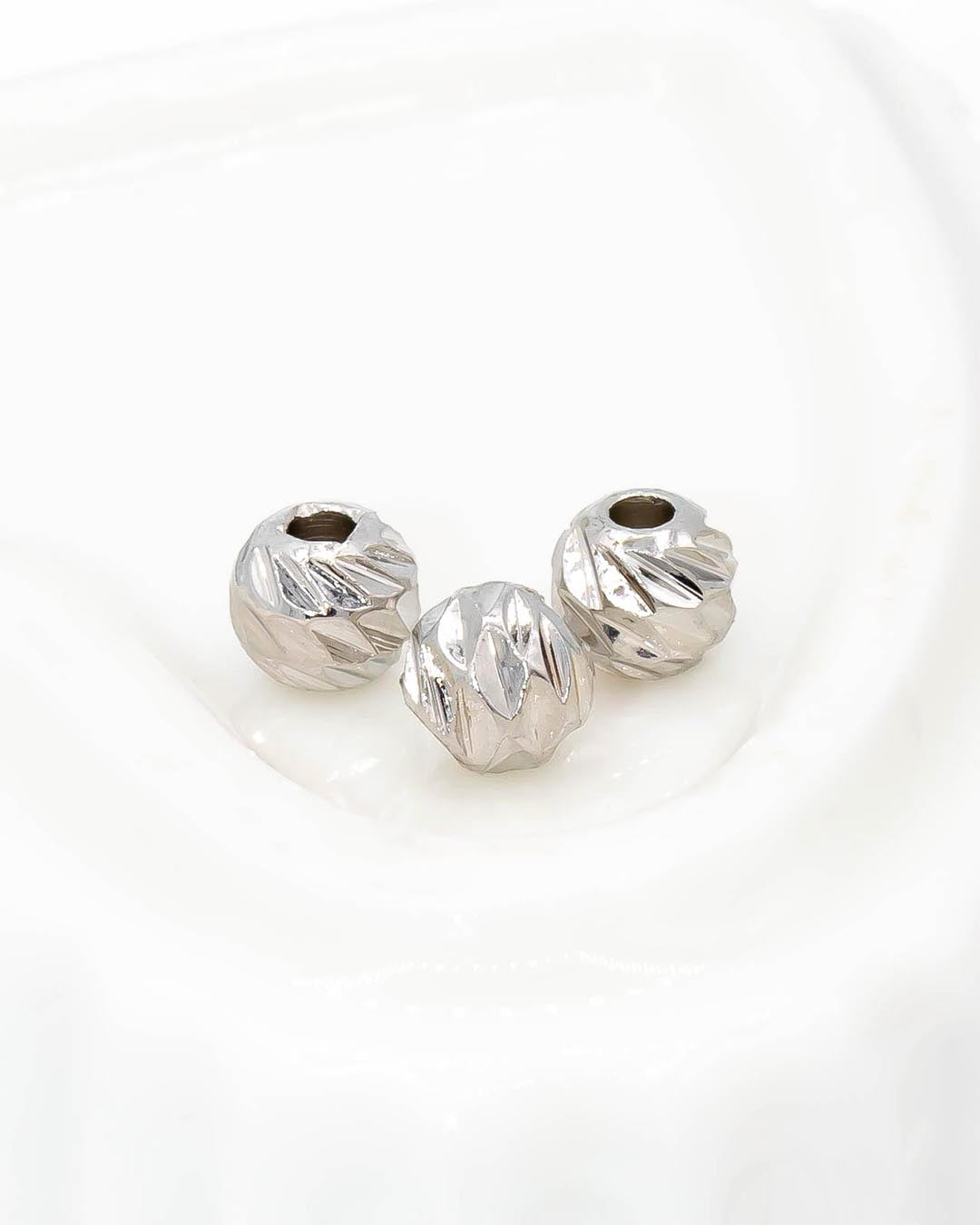 Balin grabado 6 mm plateado