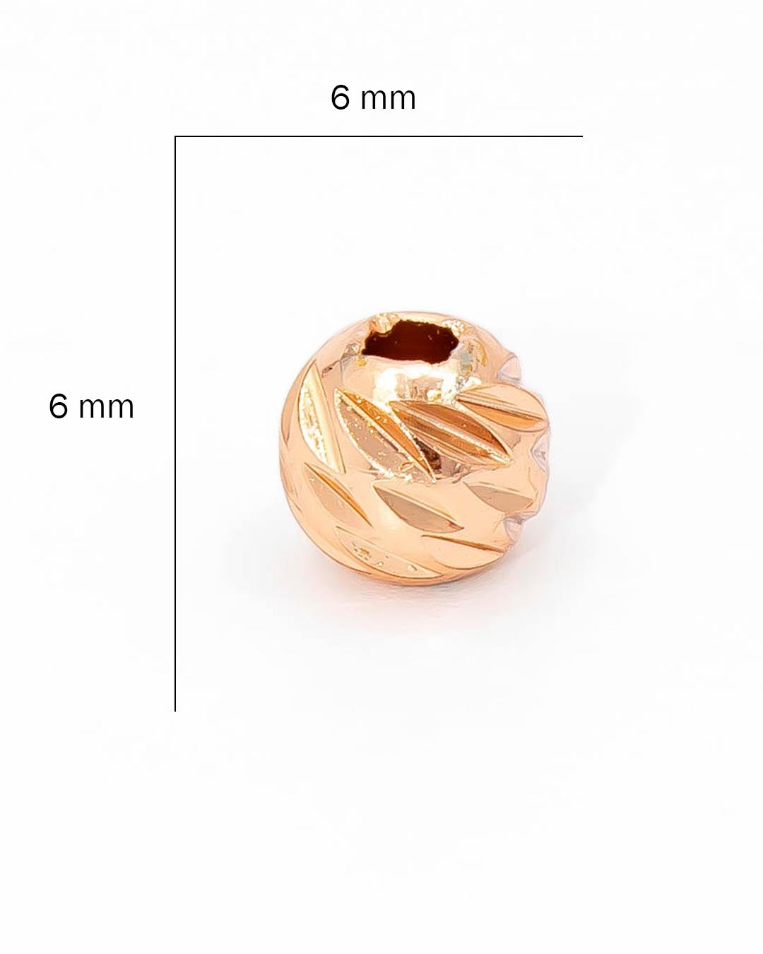 Balin grabado rosa 6 mm