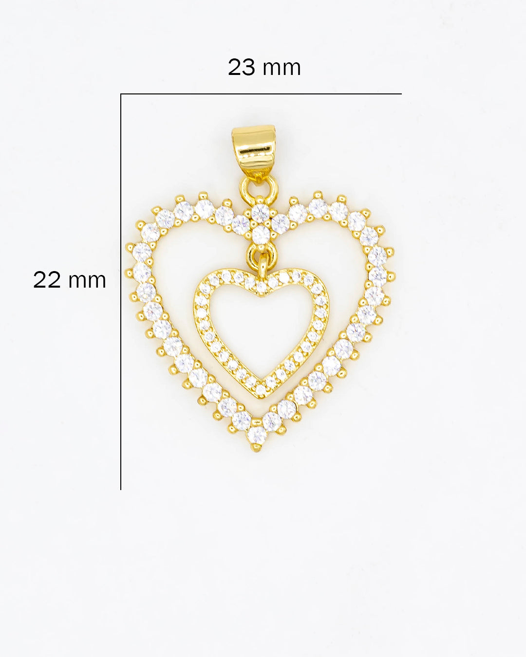 Dije corazón silueta doble