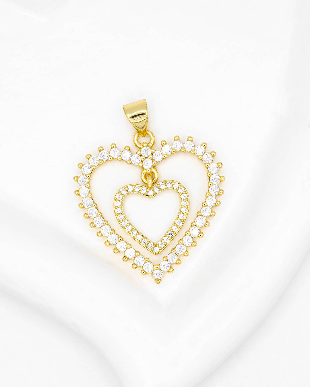 Dije corazón silueta doble