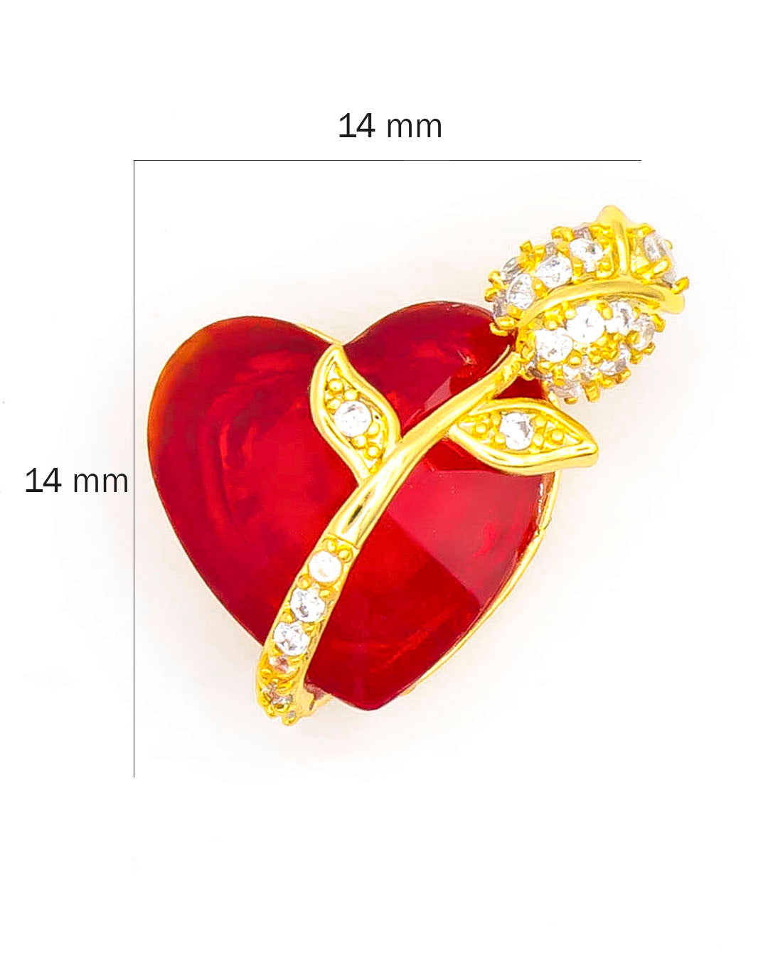 Dije corazón swarovski con flor