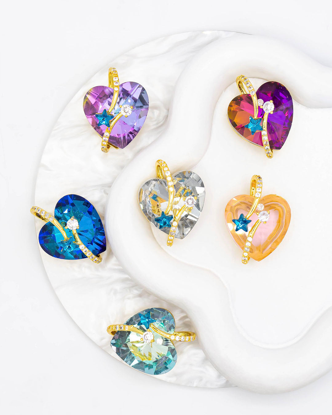 Dije corazón swarovski