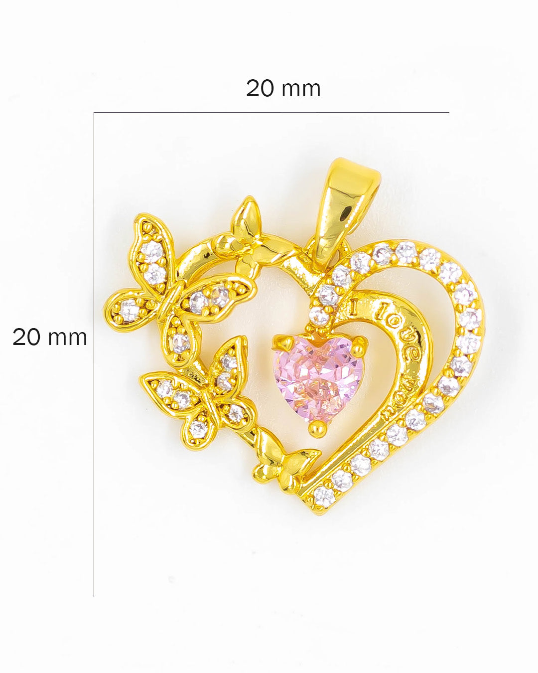 Dije corazón con mariposas