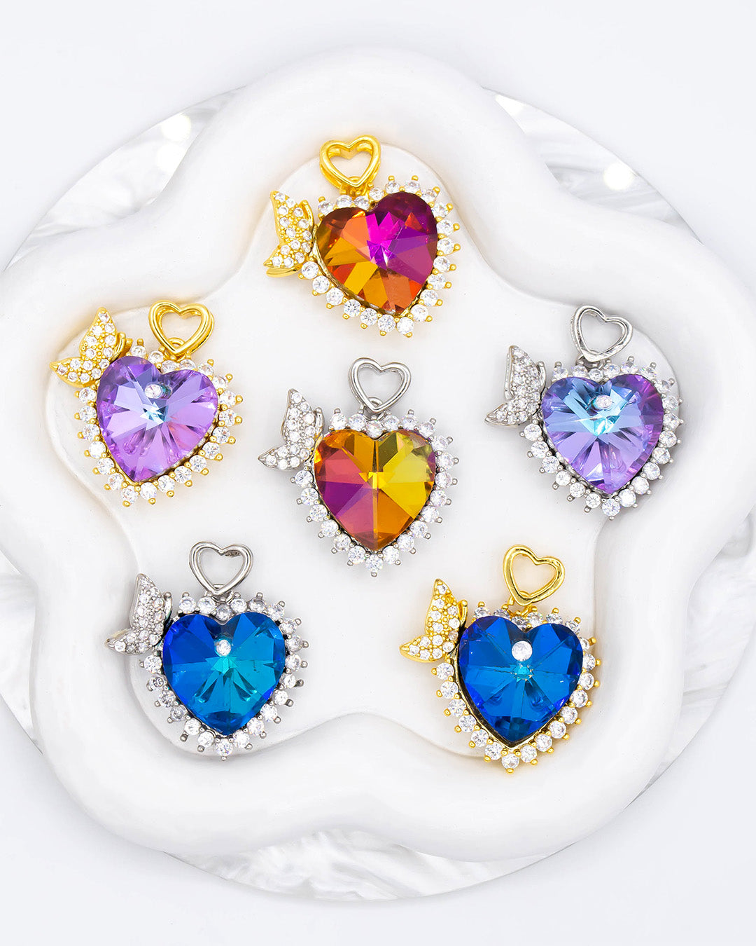 Dije corazón swarovski