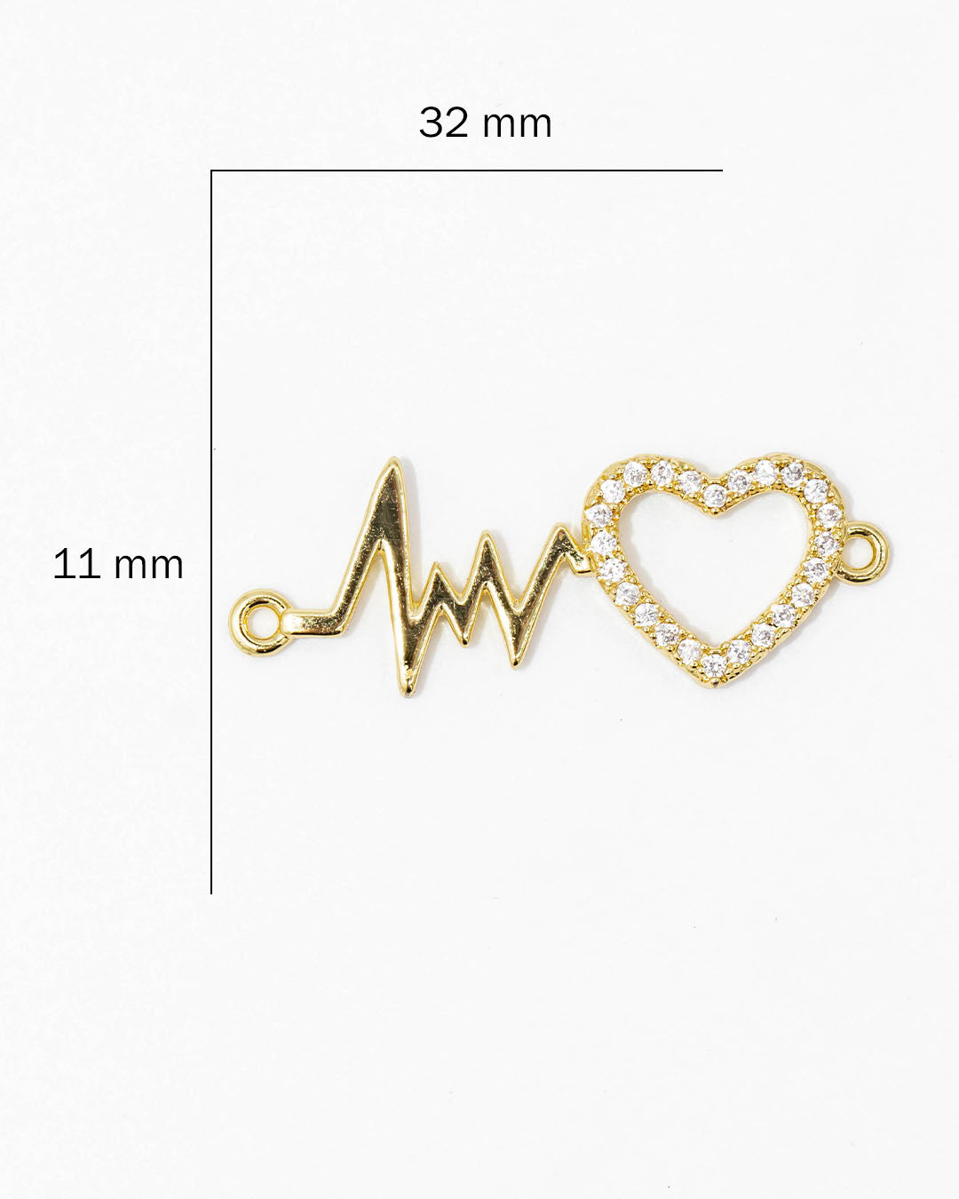 Dije pulsera línea de vida corazón