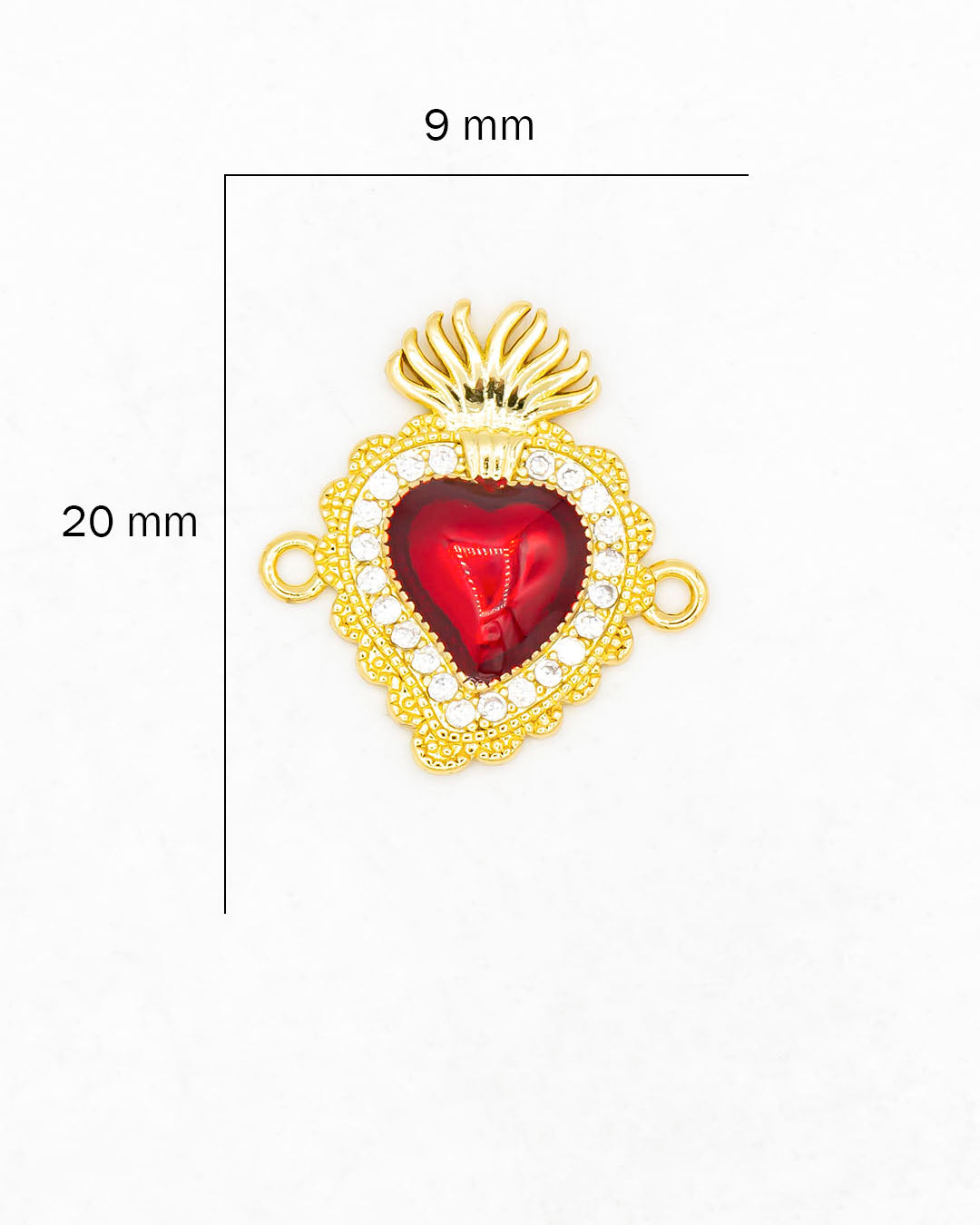 Dije corazón rojo pulsera