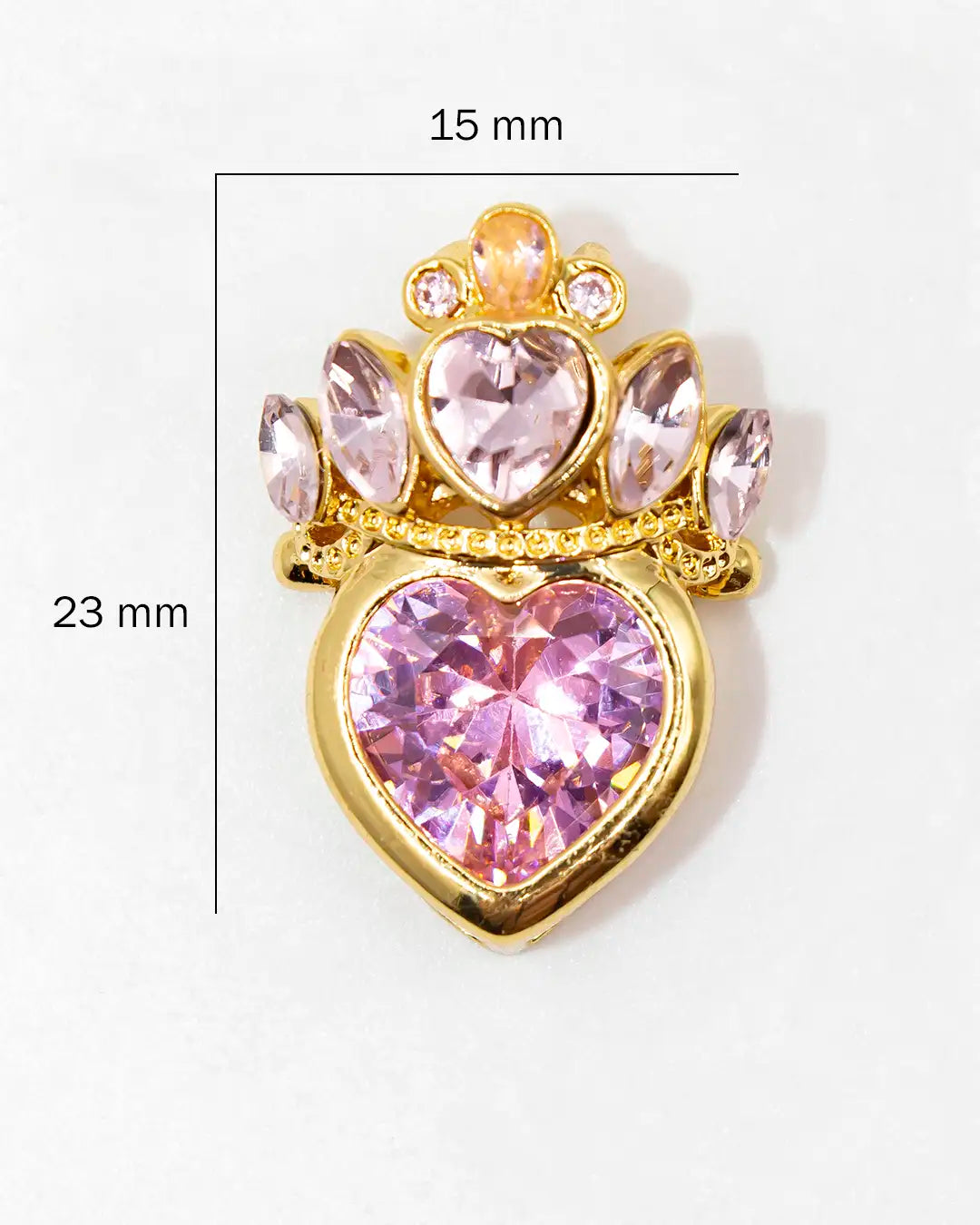 Dije corazón corona princesa