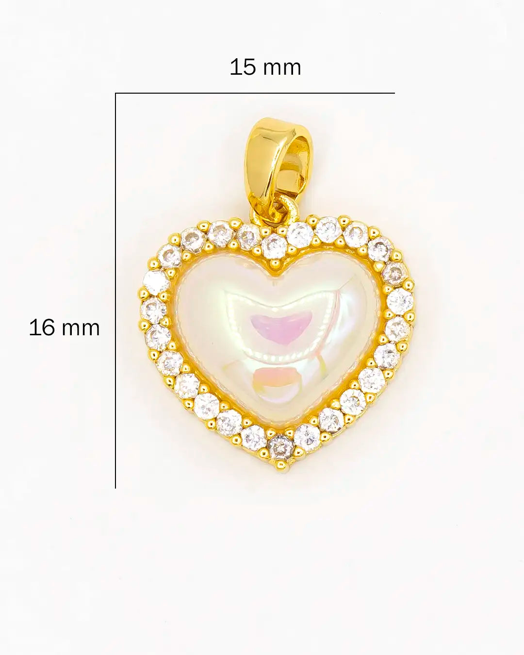 Dije corazón blanco