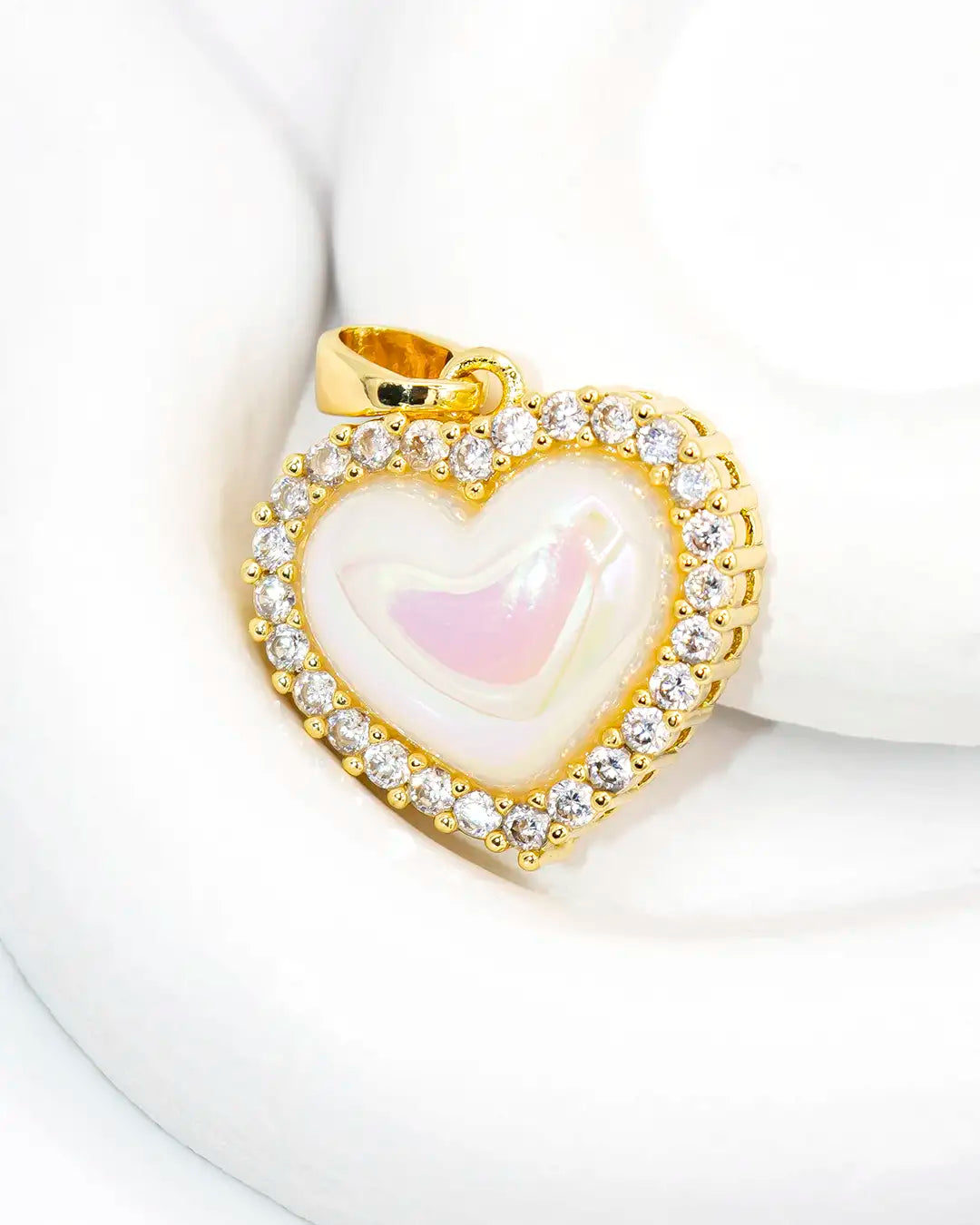 Dije corazón blanco