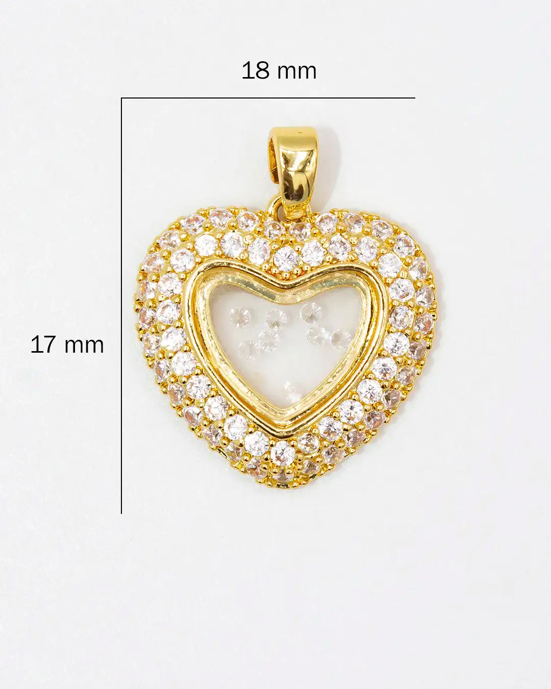 Dije corazón piedras