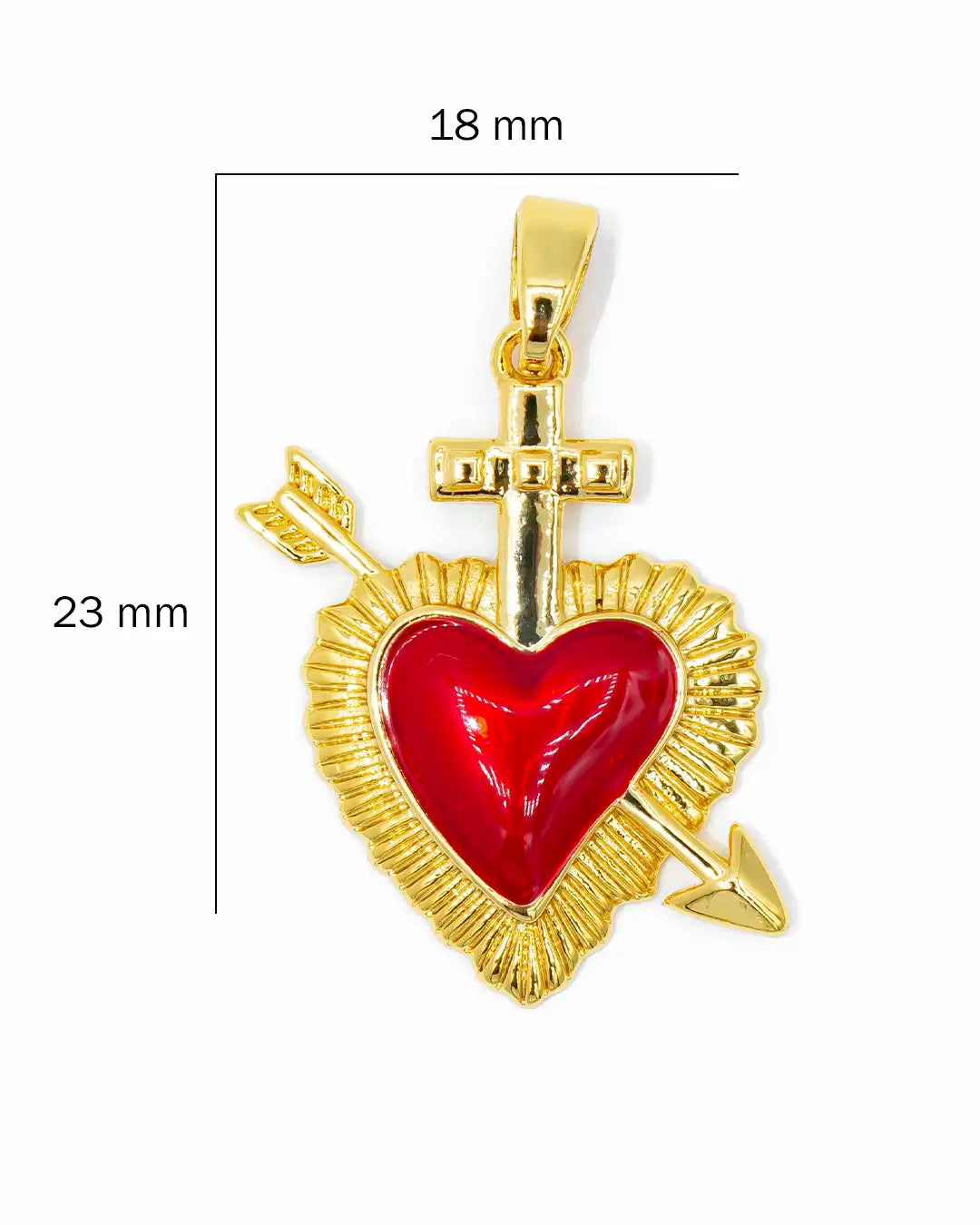 Dije corazón flechado